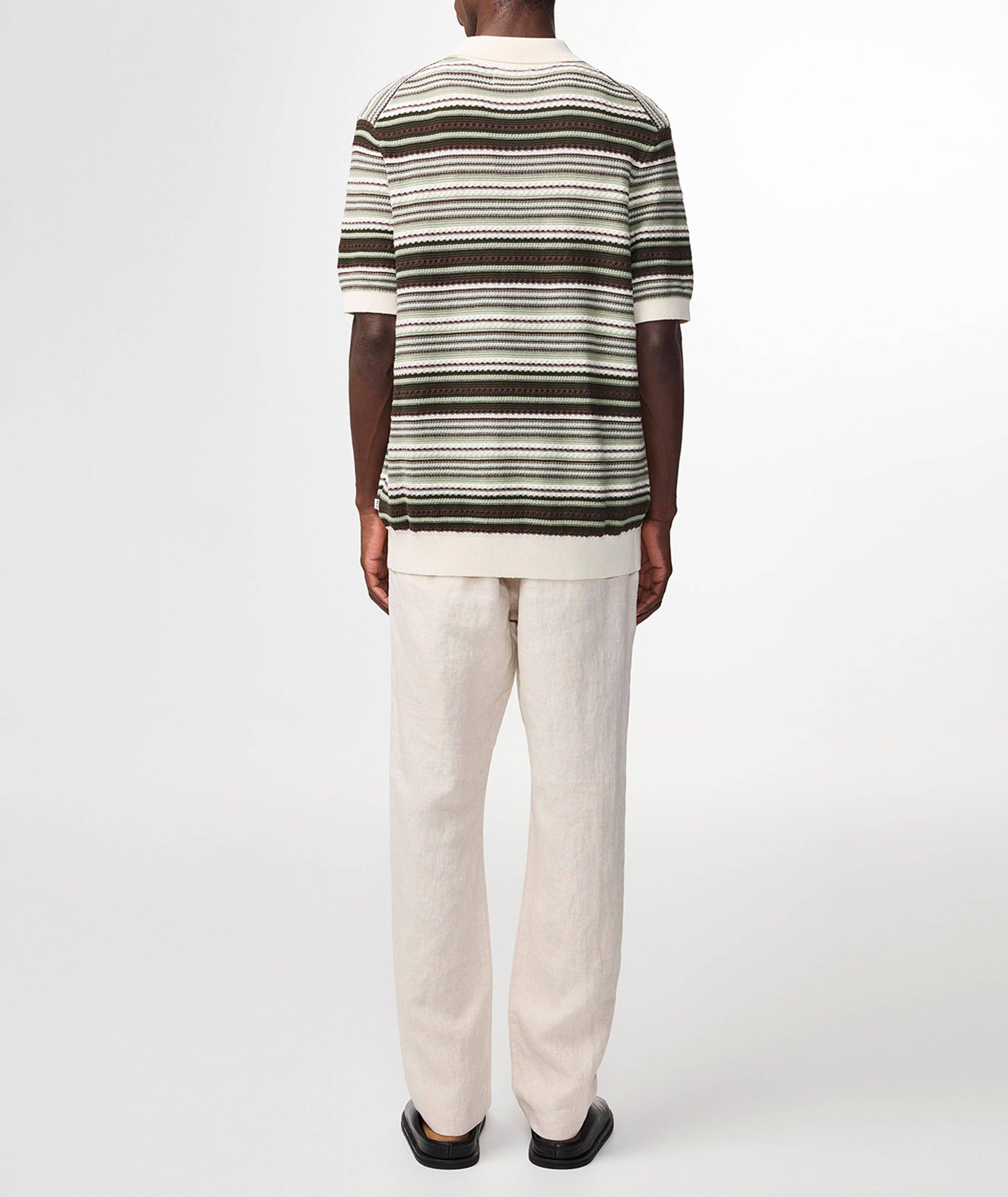 Nolan Textured Stripe Cardigan Polo image 2
