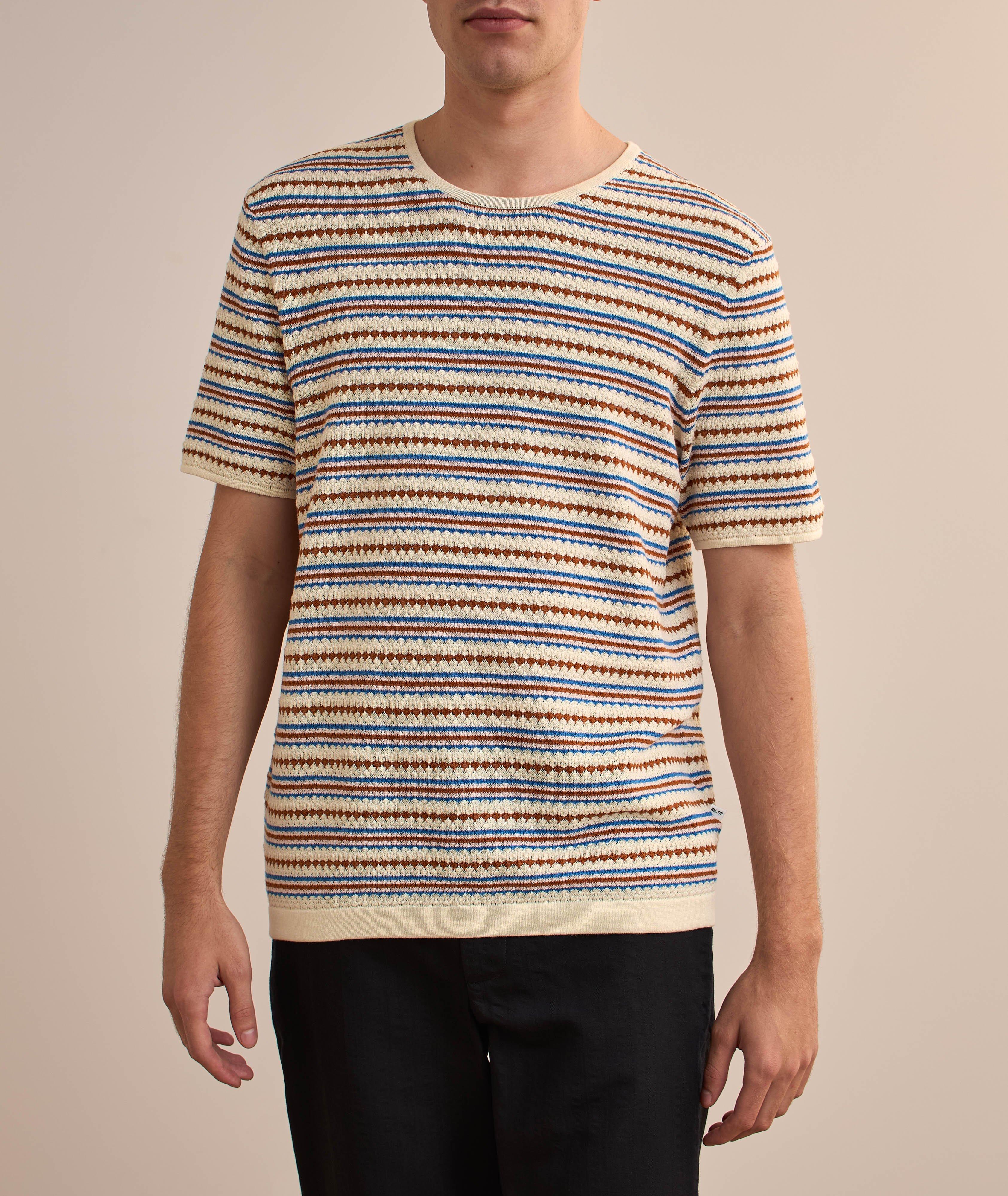 Bari Striped Organic Cotton Knit T-Shirt image 1