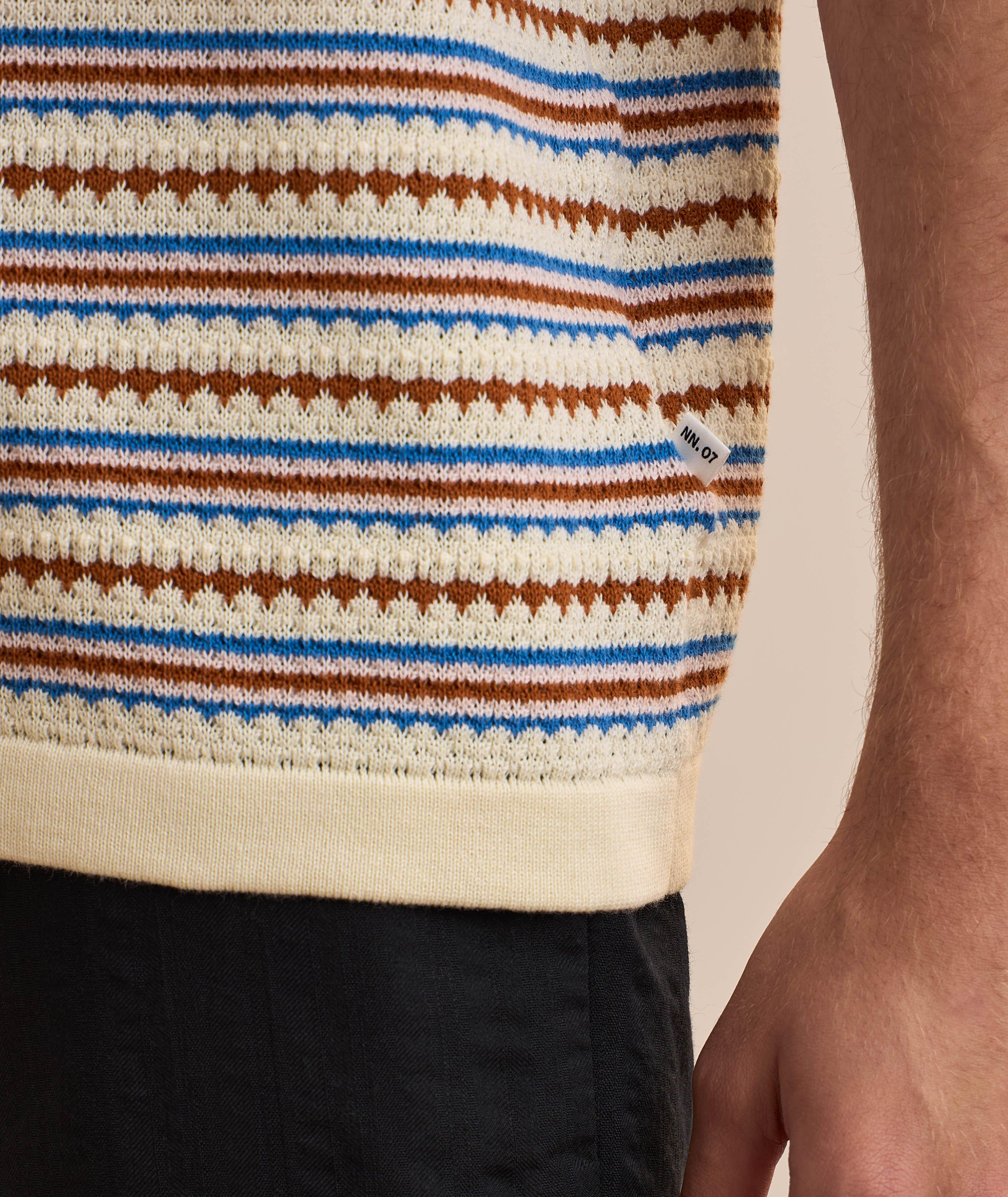 Bari Striped Organic Cotton Knit T-Shirt image 3