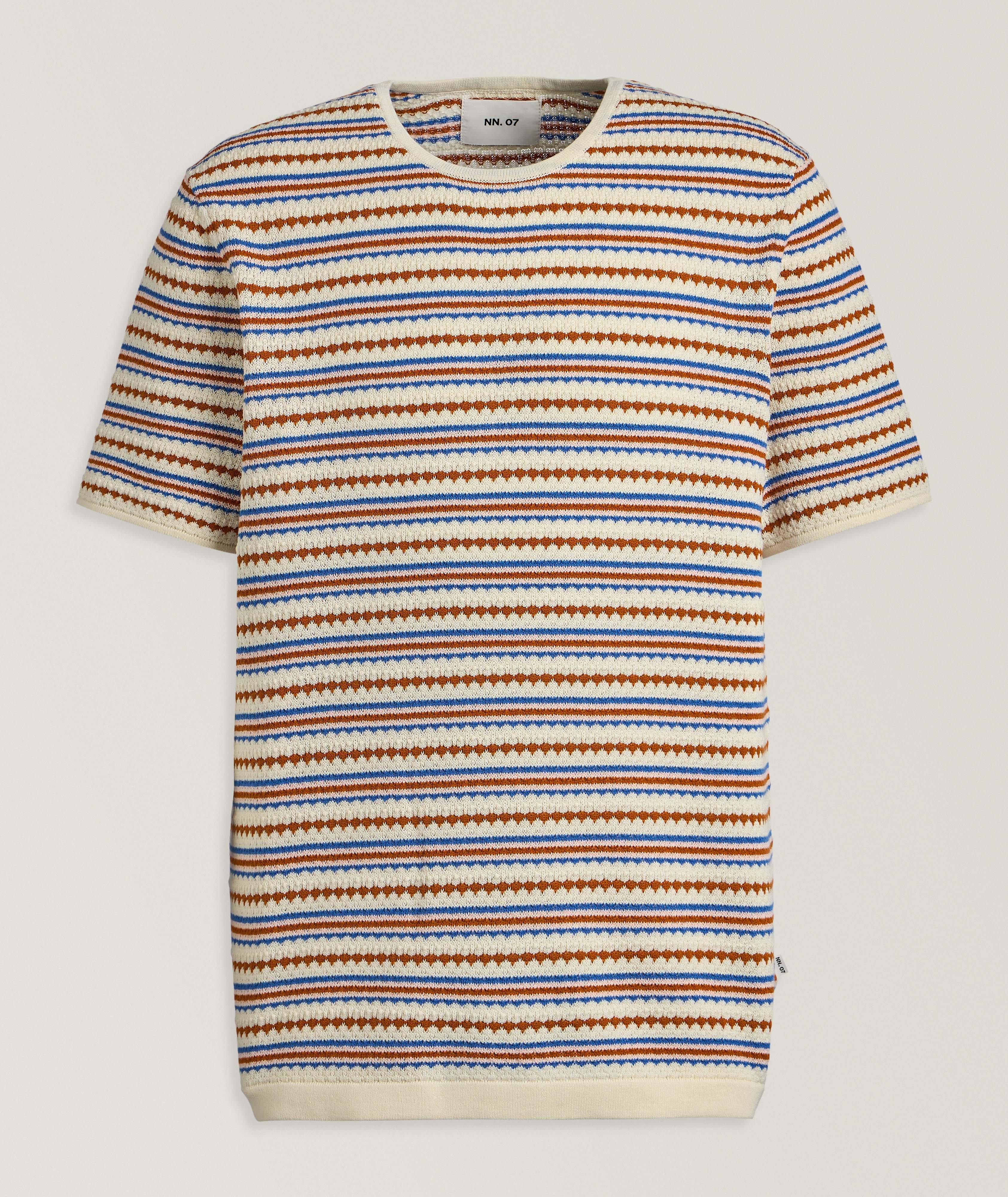 Bari Striped Organic Cotton Knit T-Shirt image 0