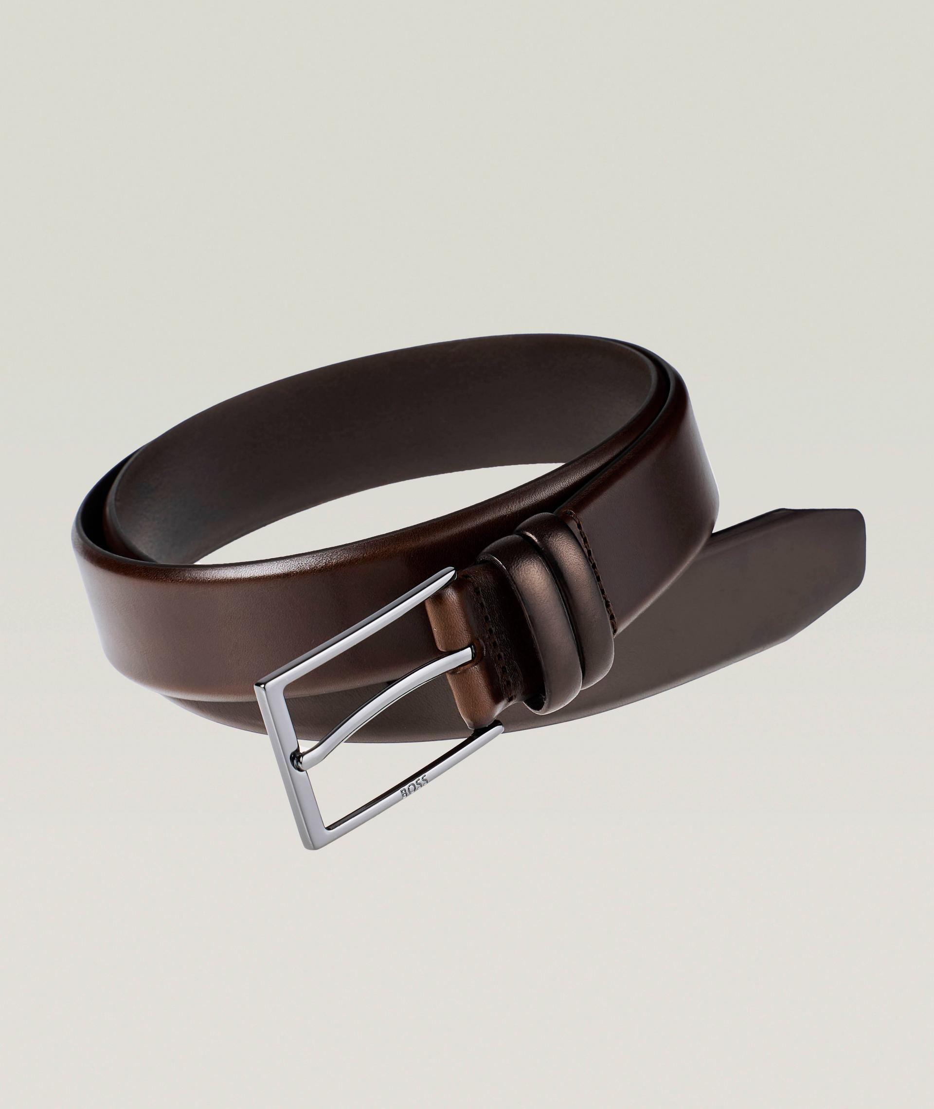 Ceinture Carmello en cuir avec passant double image 0