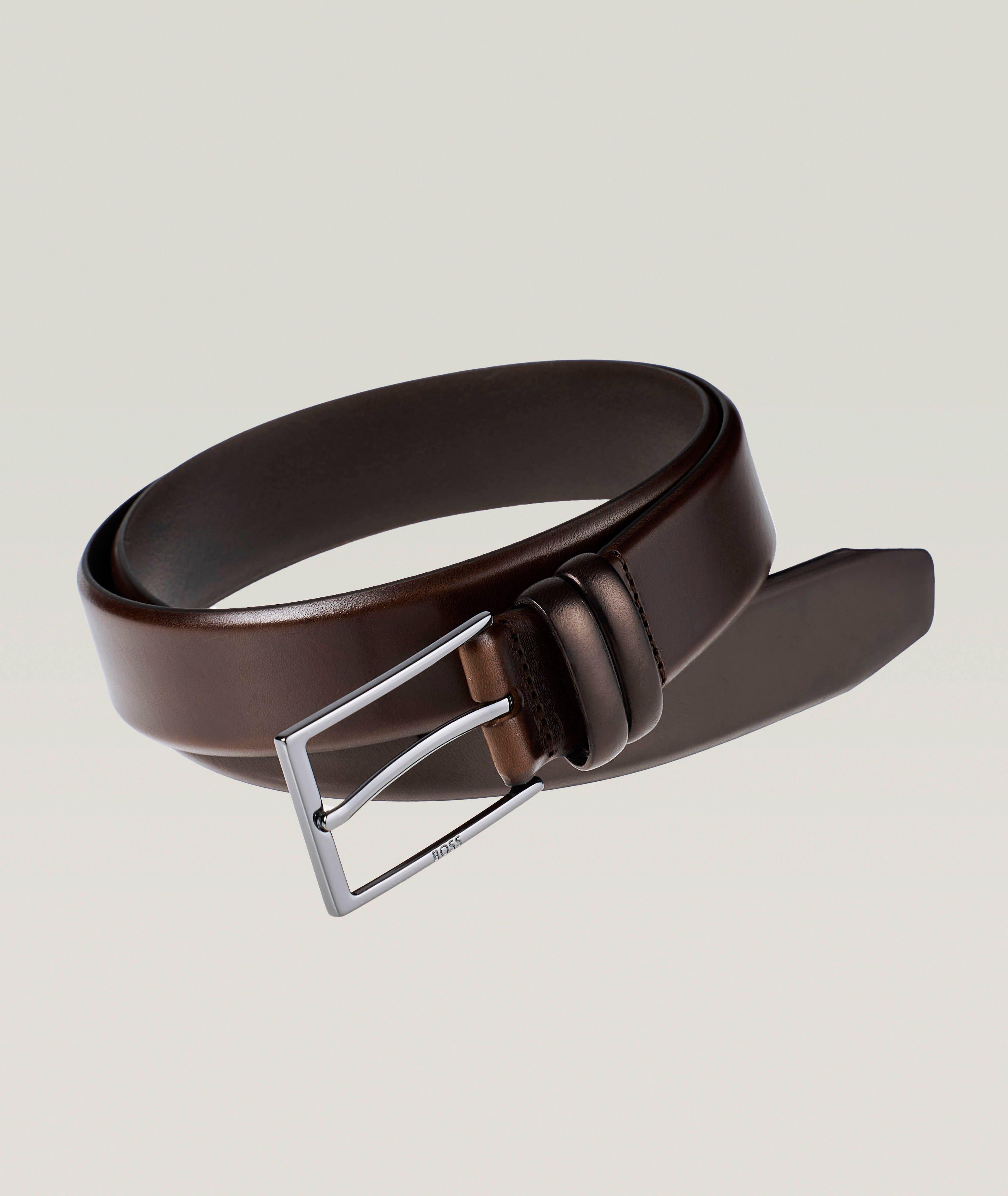 Ceinture Carmello en cuir avec passant double image 0