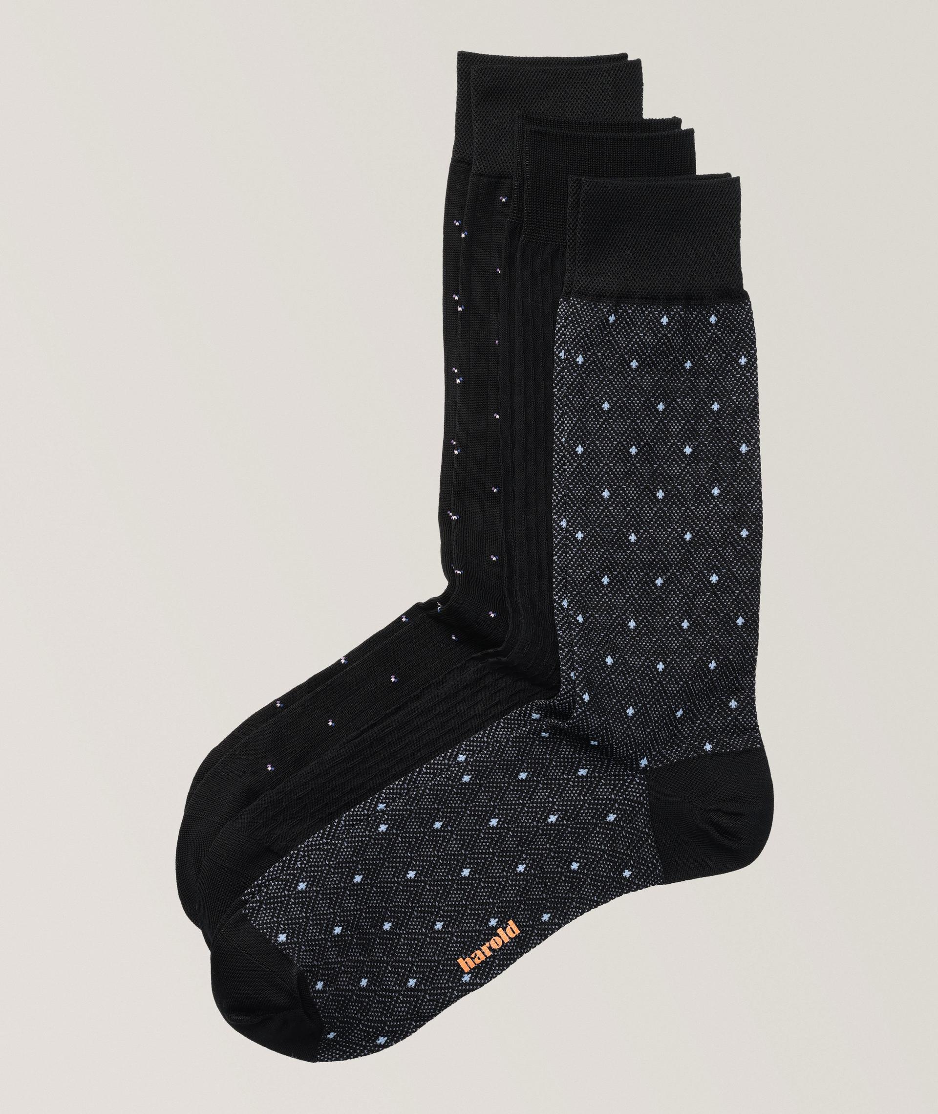 Ensemble de trois paires de chaussettes en coton extensible image 0