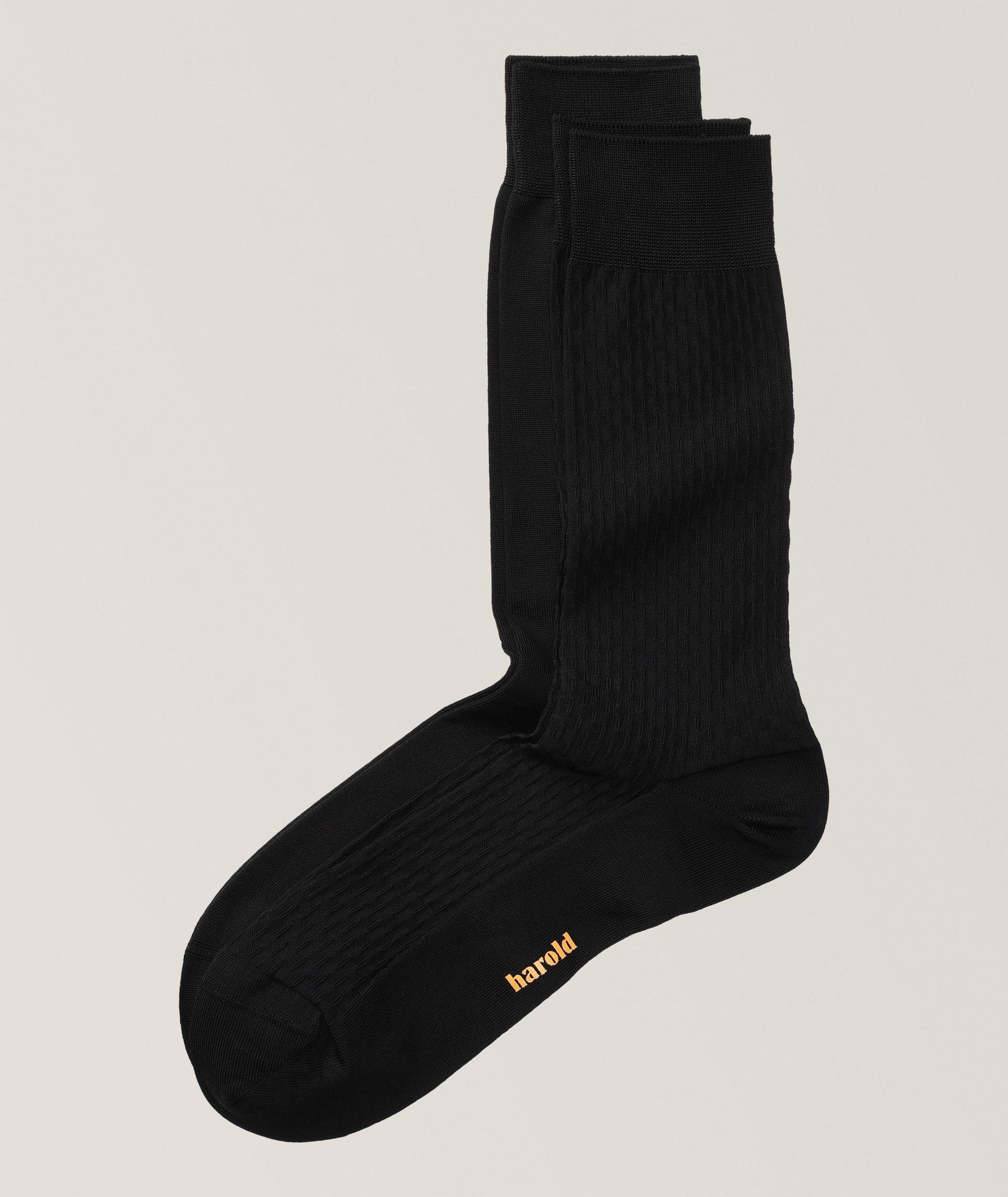 Two-Pack Textured & Flat Knit Socks image 0