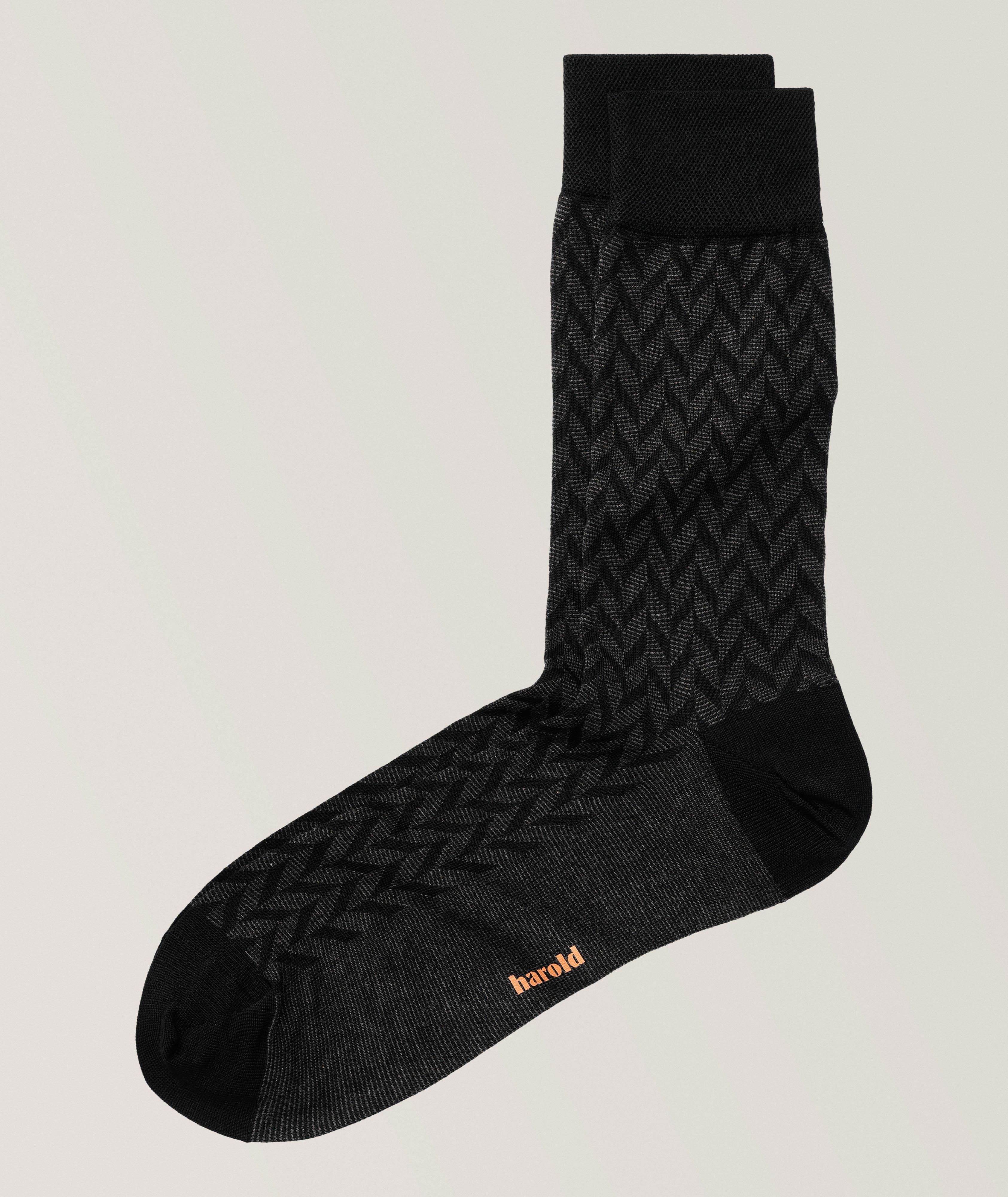 Chaussettes en coton extensible à chevrons image 0