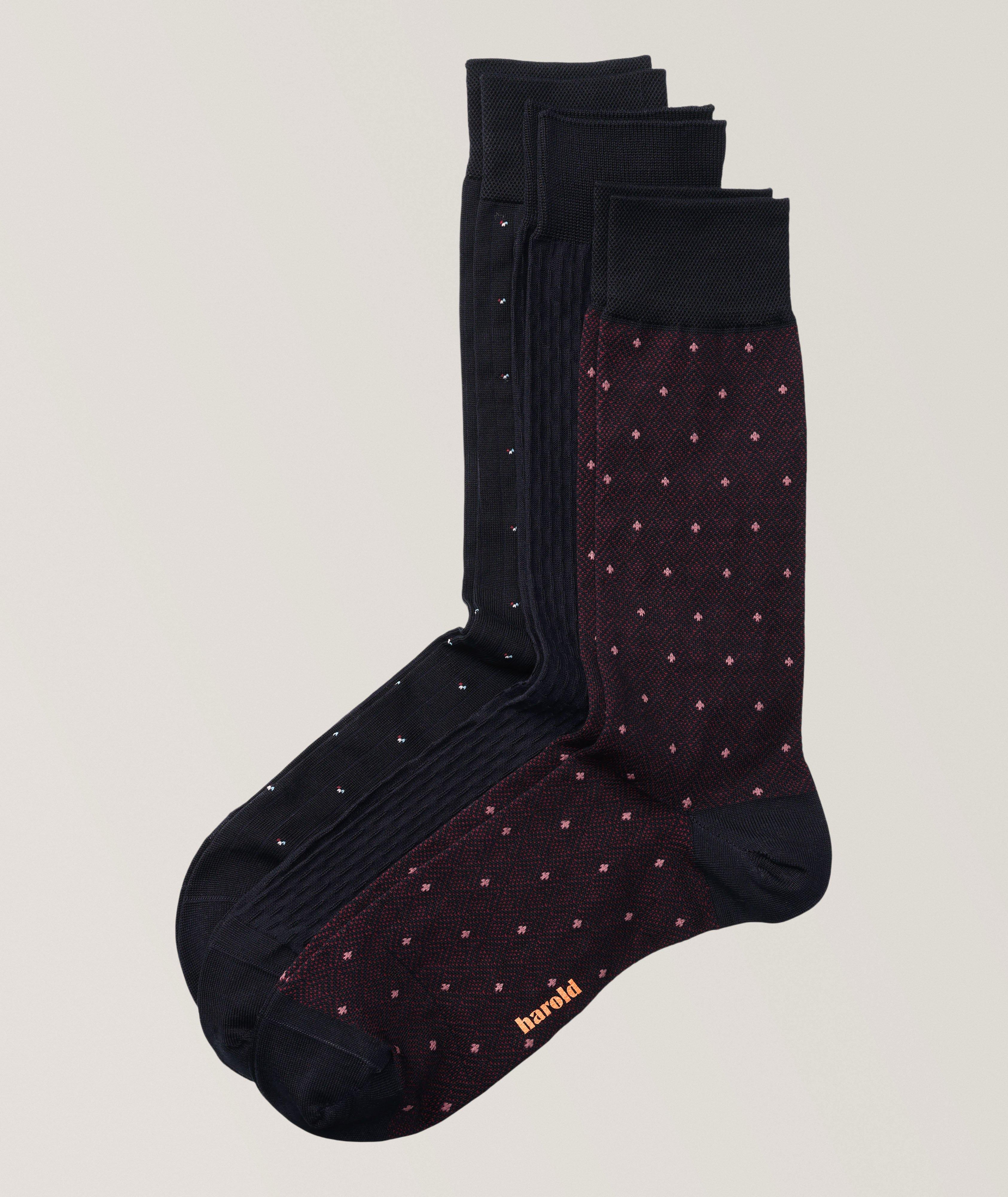 Ensemble de trois paires de chaussettes en coton extensible image 0