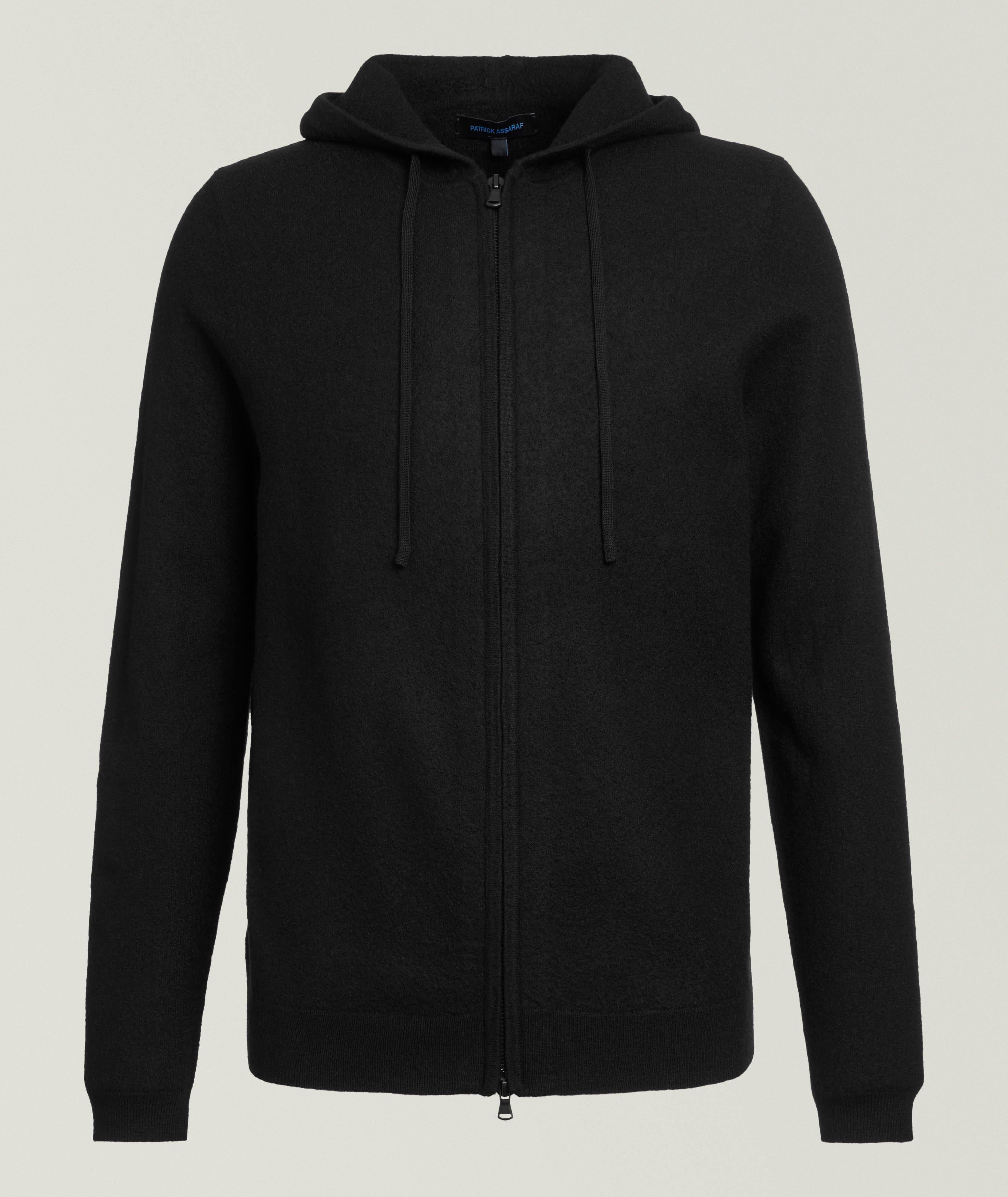 Cardigan à capuche zippé en laine bouillie image 0