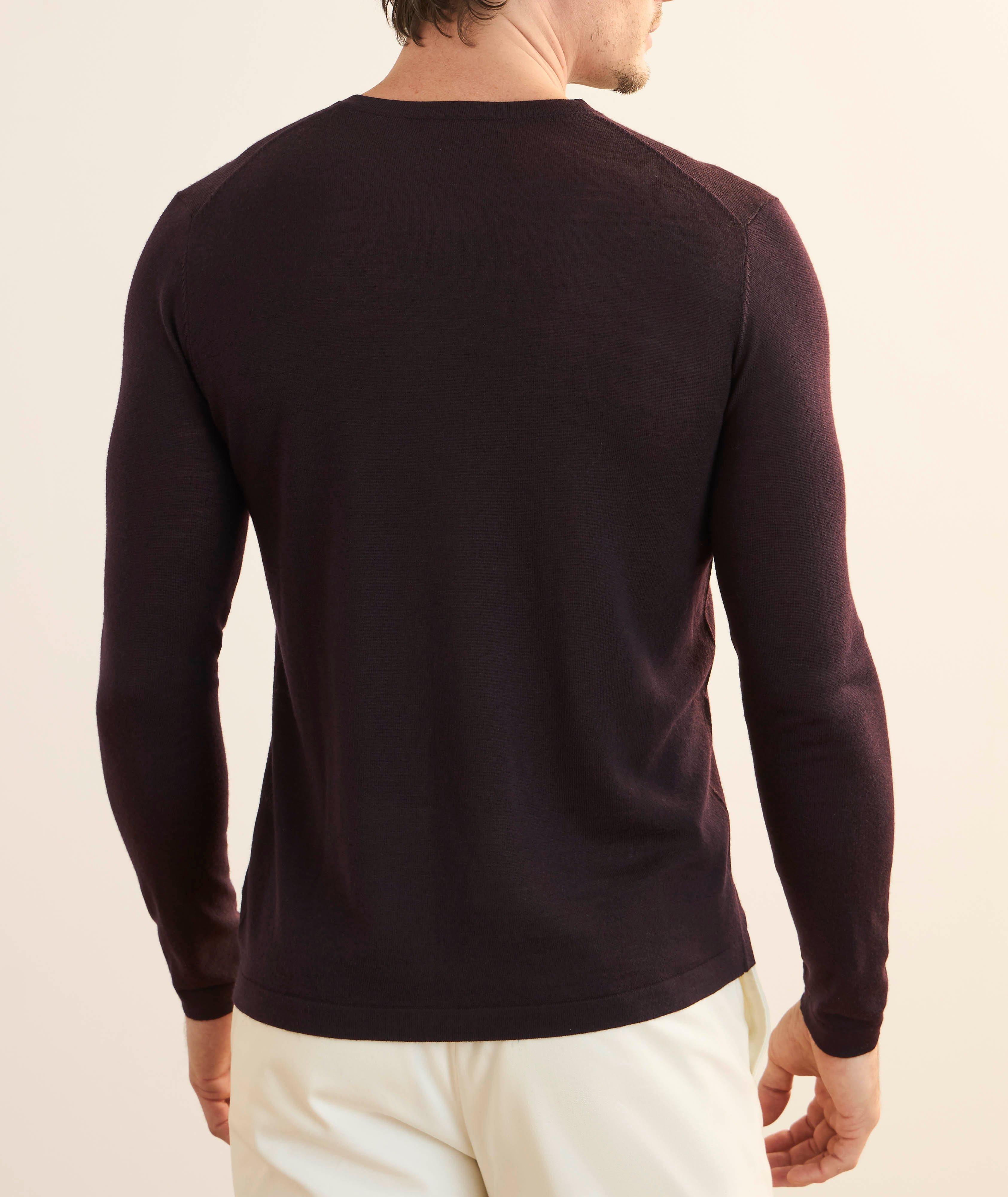 Pull en laine mérinos extra-fine à col en V image 2