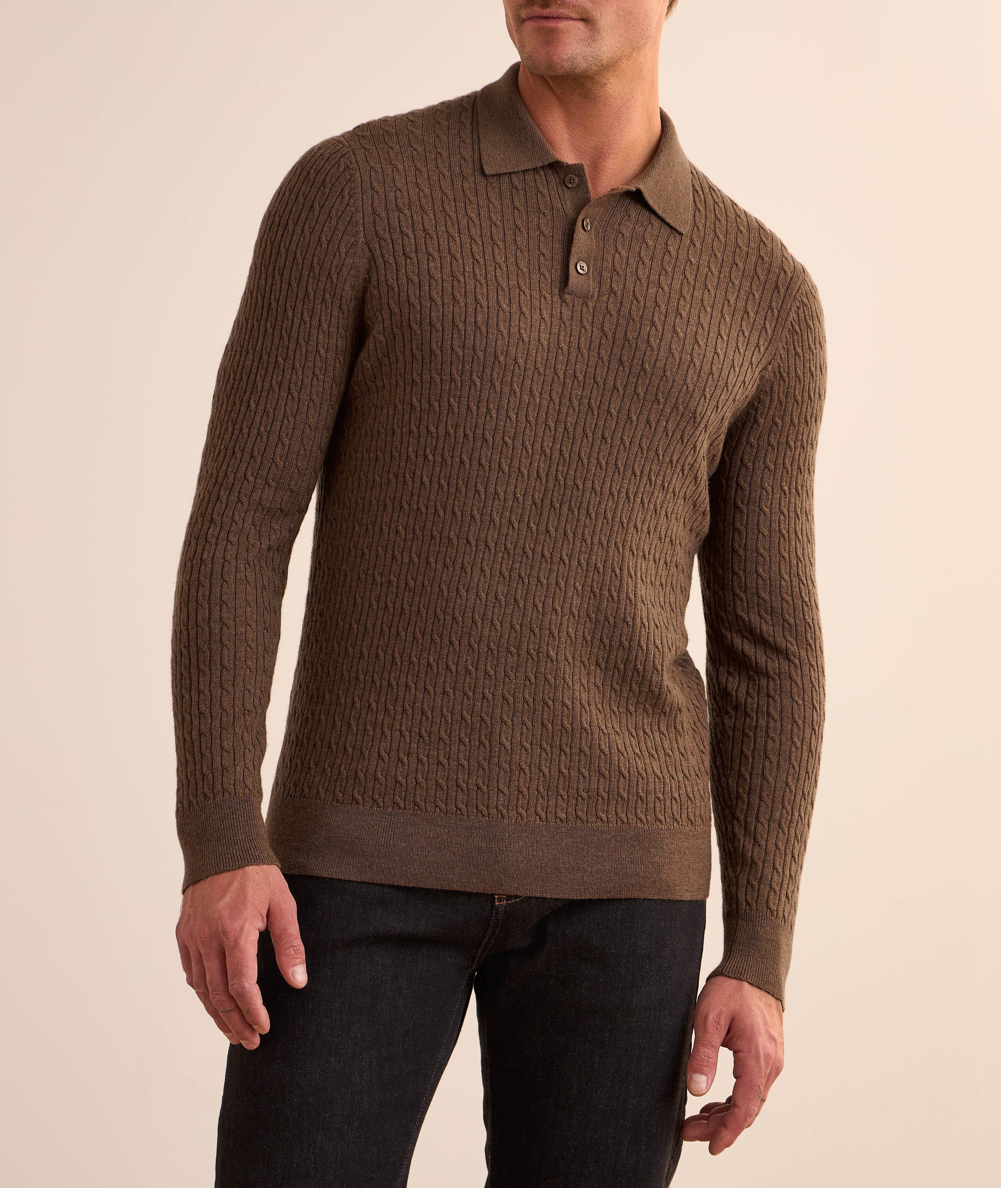 Baby Cable Knit Merino Wool Polo image 1