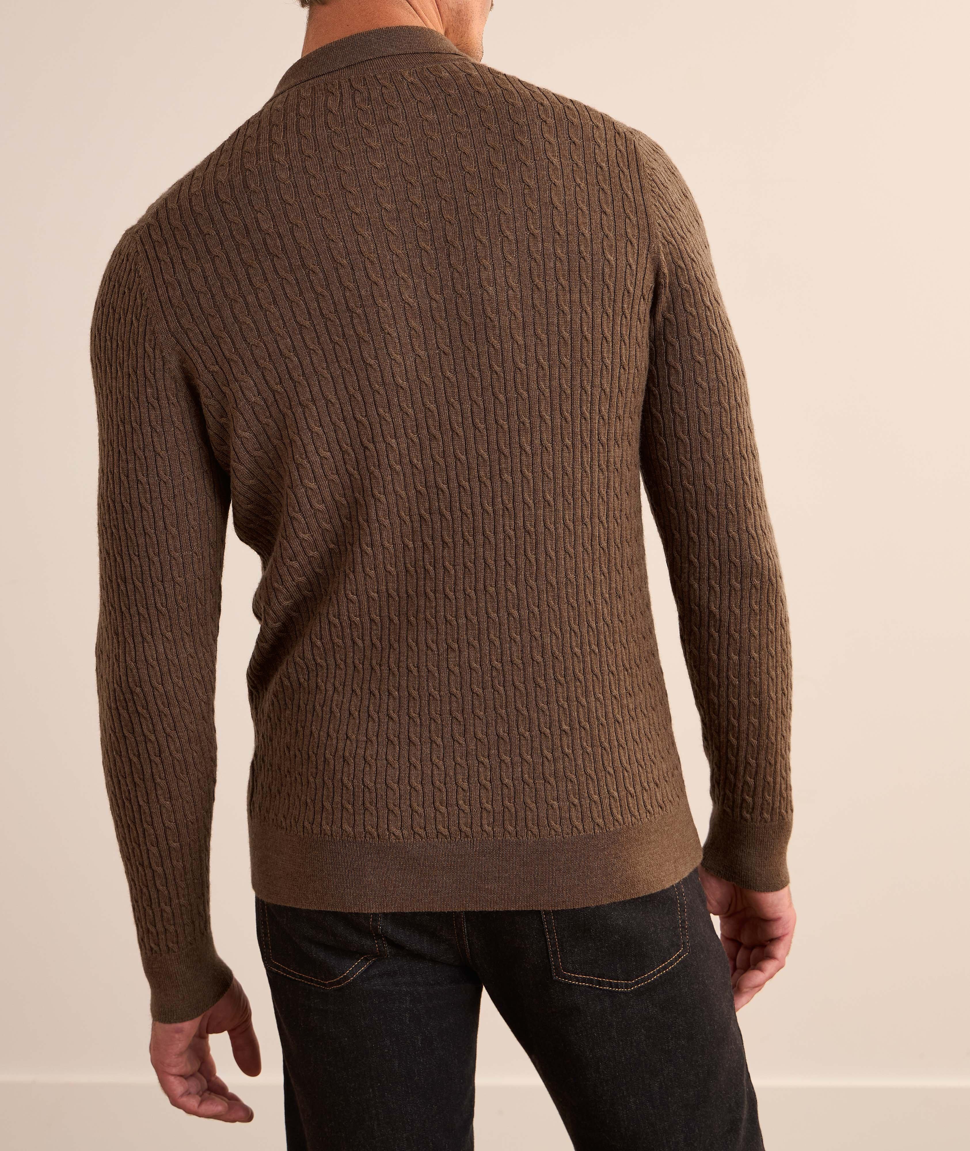 Baby Cable Knit Merino Wool Polo image 2