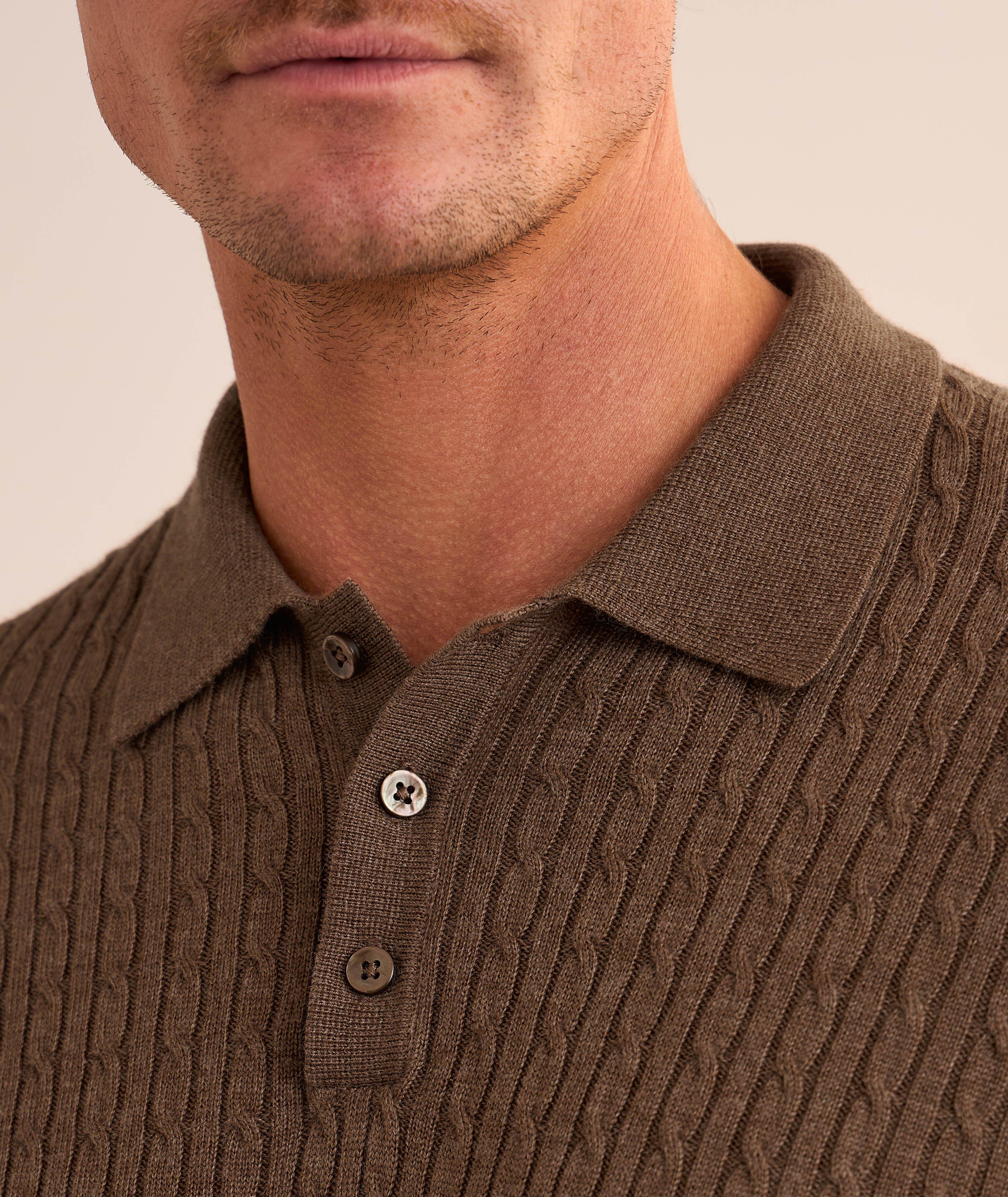 Baby Cable Knit Merino Wool Polo image 3