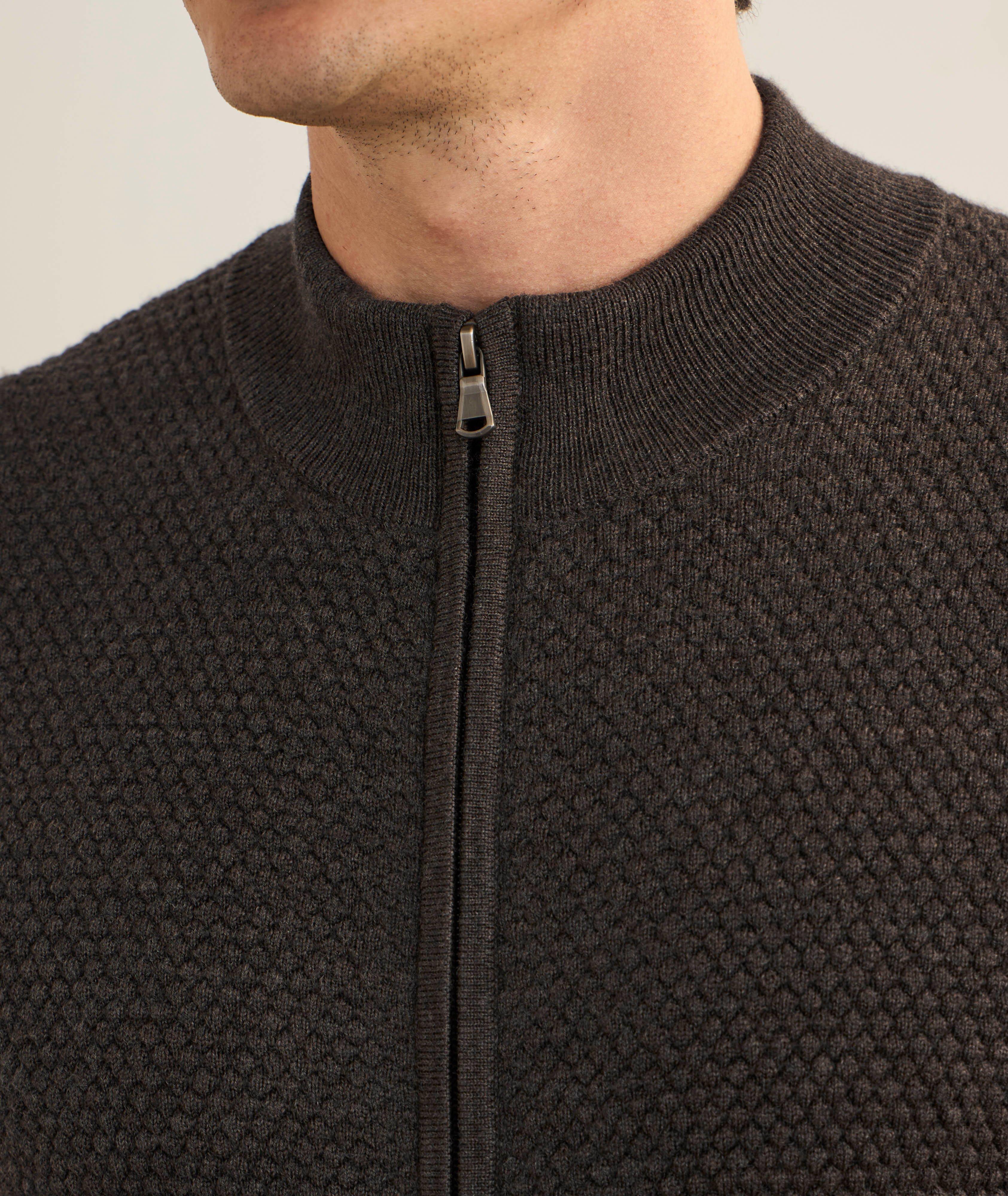 Pull en laine mérinos extrafine à fermeture éclair intégrale image 3