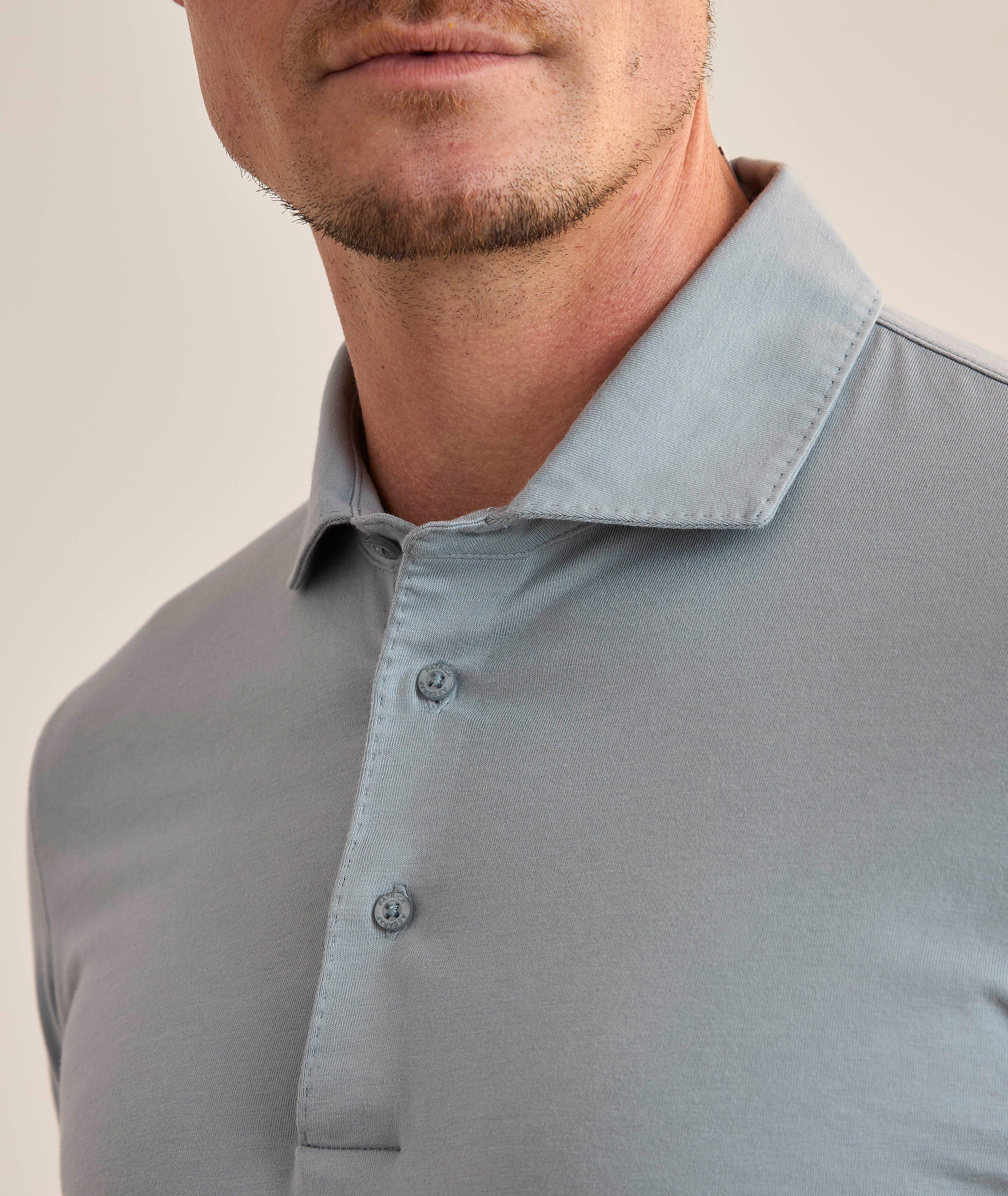 Long-Sleeve Stretch-Pima Polo image 2