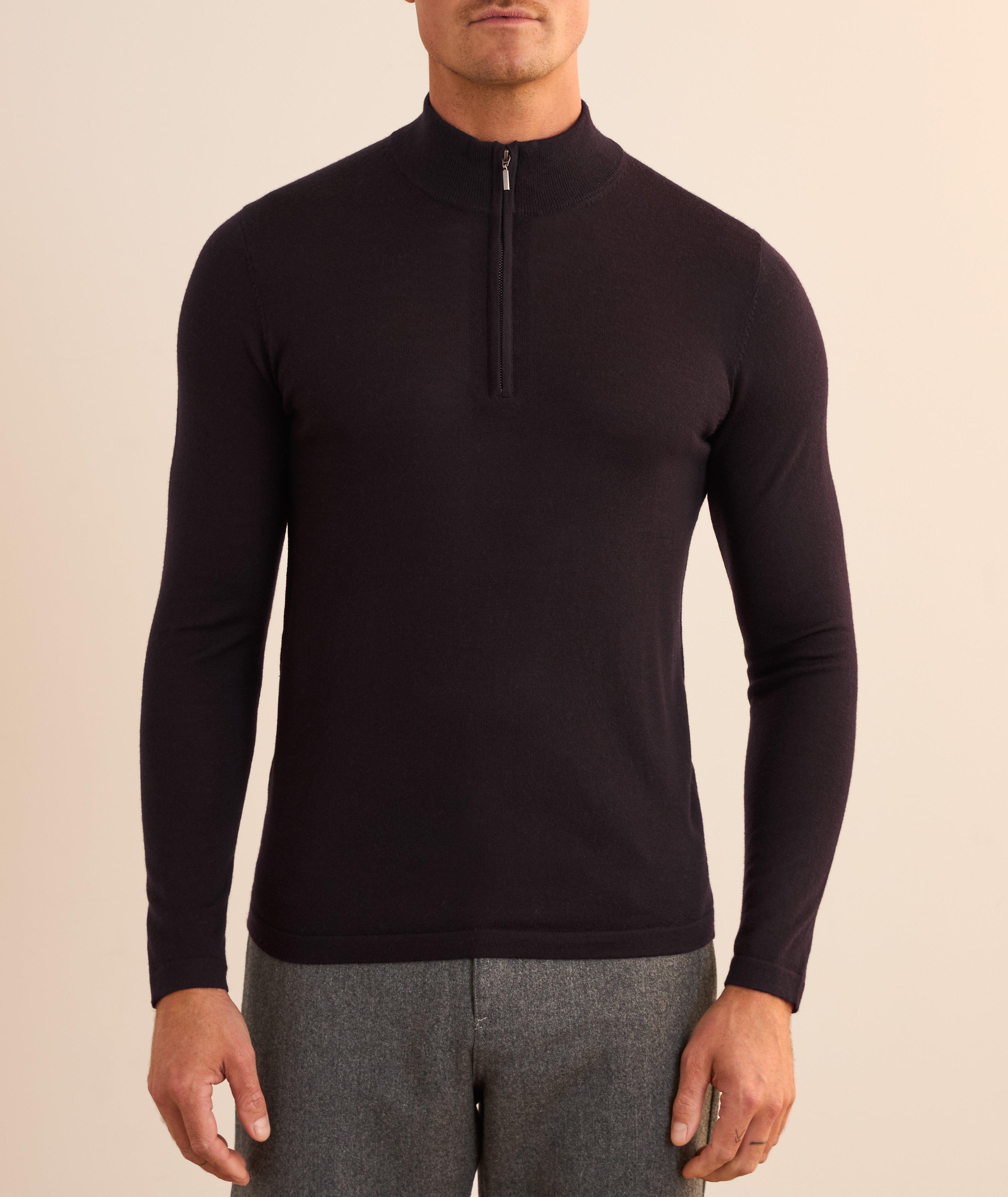 Extrafine Merino Wool Quarter-Zip Sweater image 1