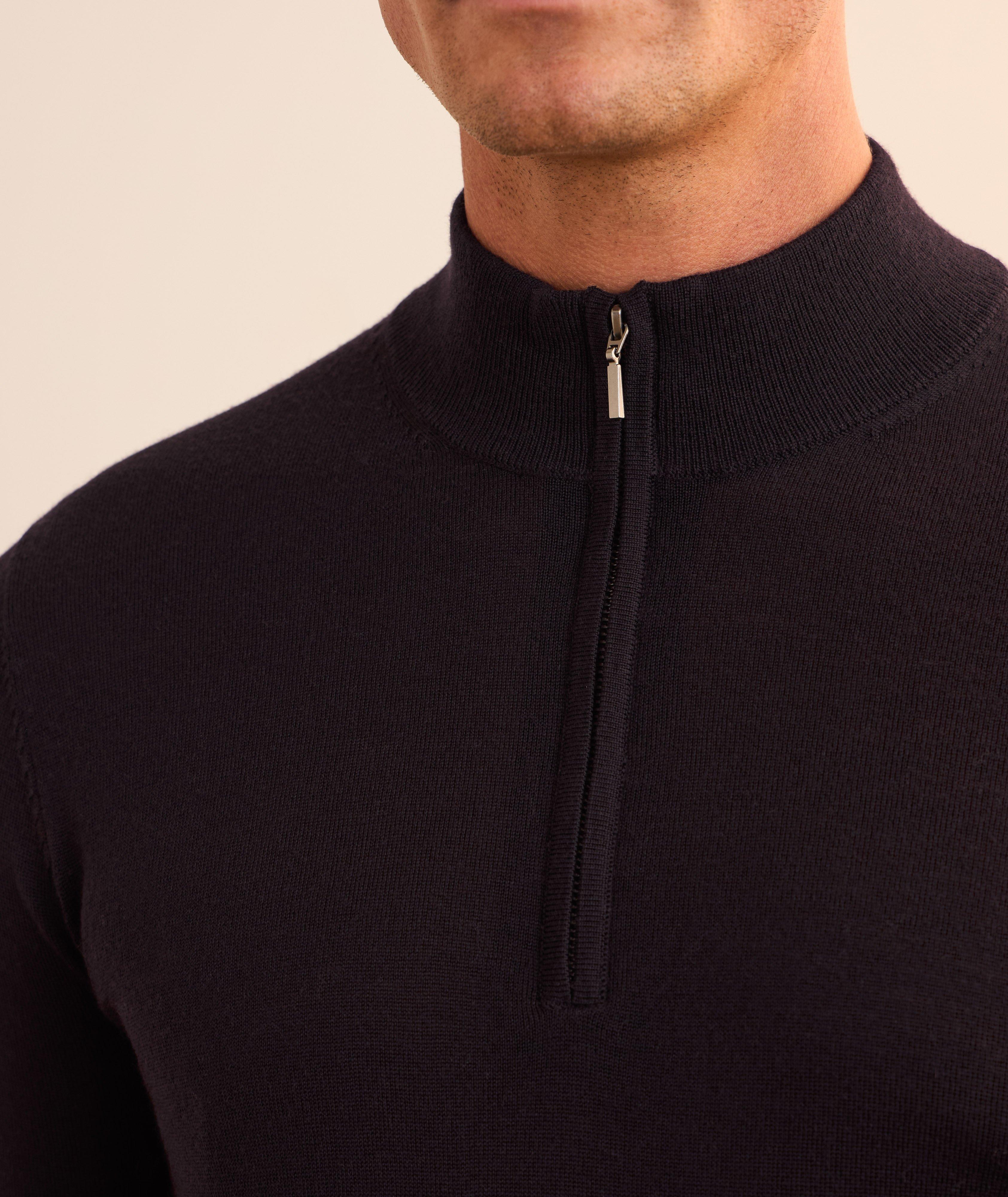Extrafine Merino Wool Quarter-Zip Sweater image 3
