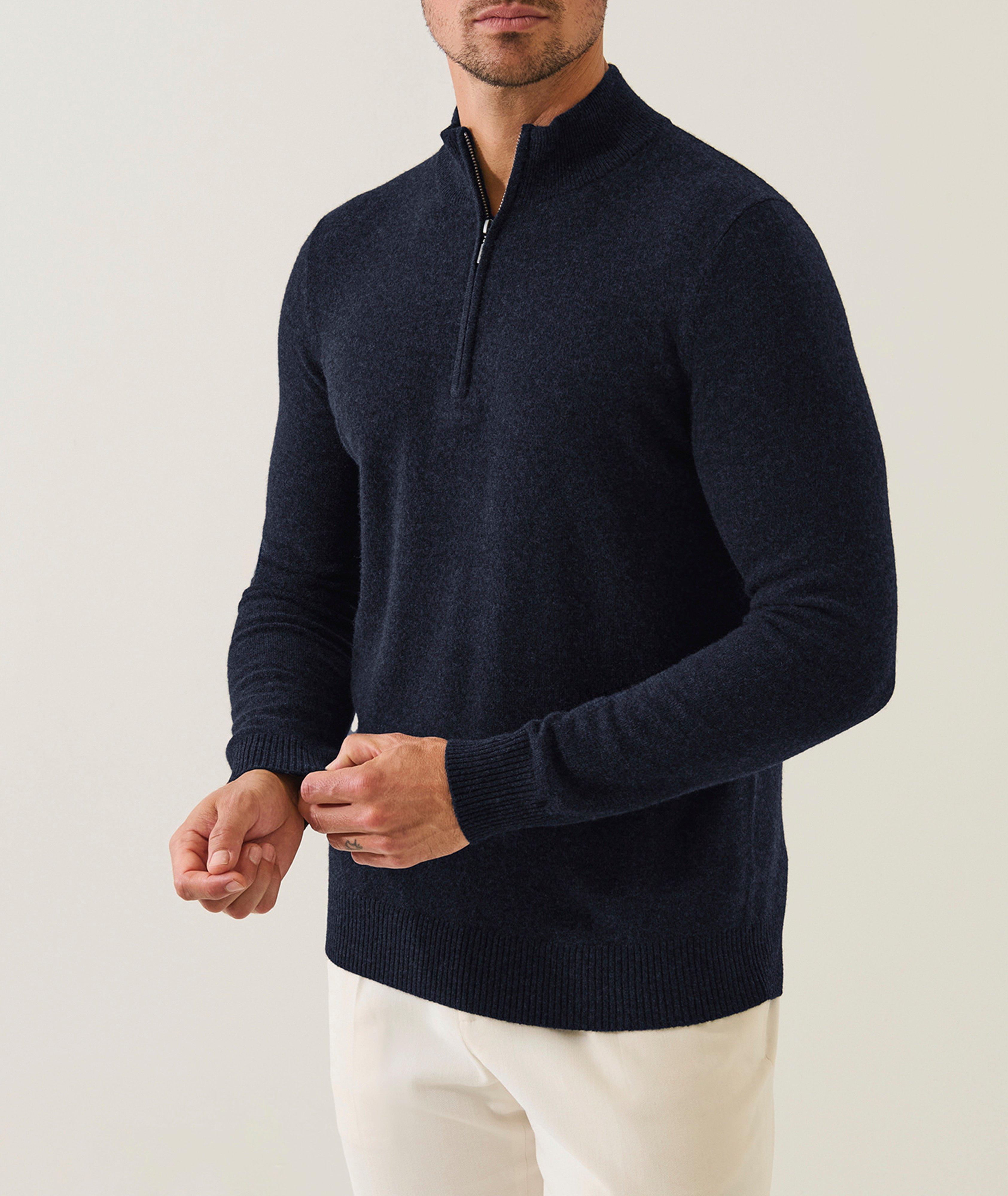 Pull à col montant zippé en cachemire image 1