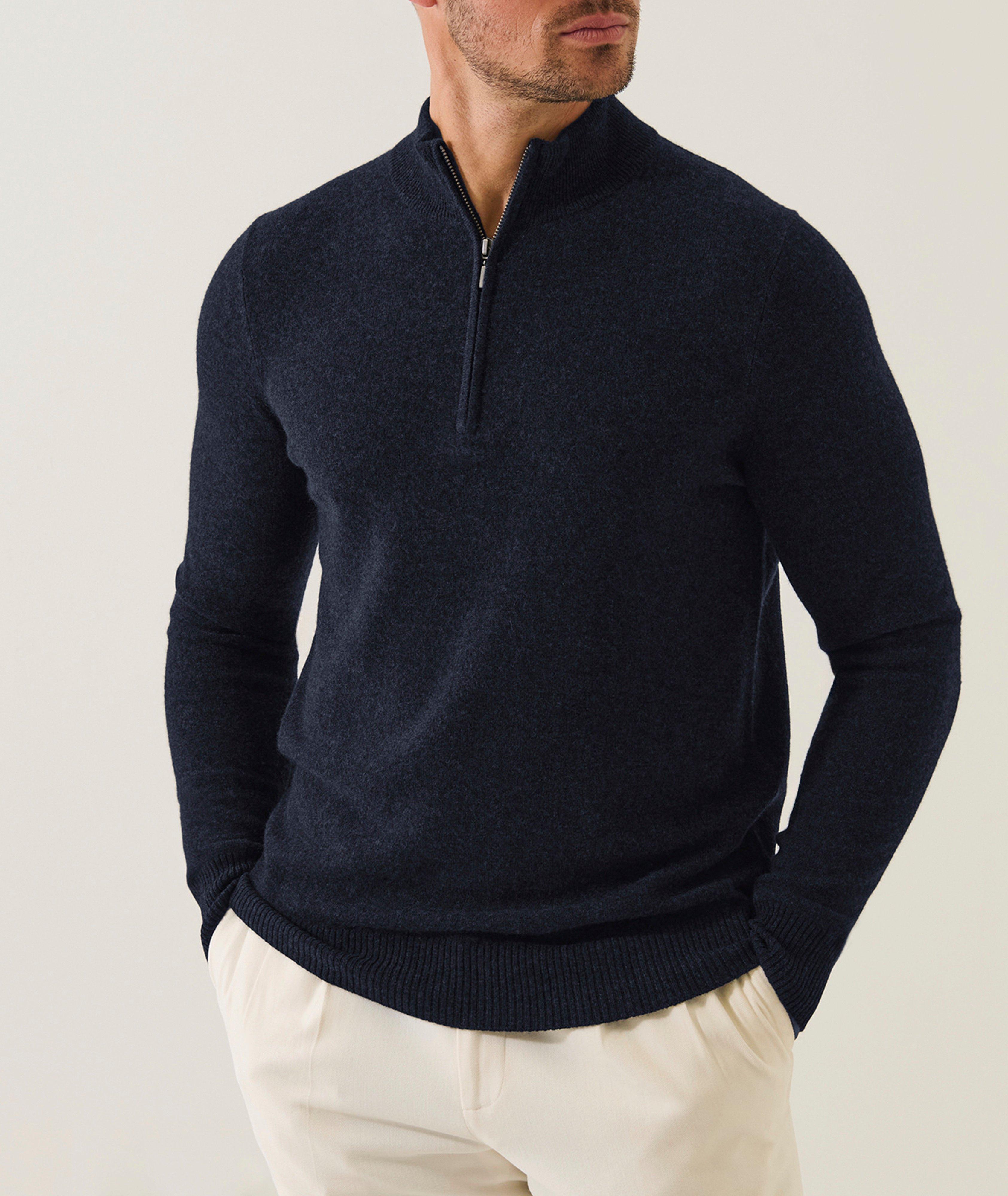 Pull à col montant zippé en cachemire image 2