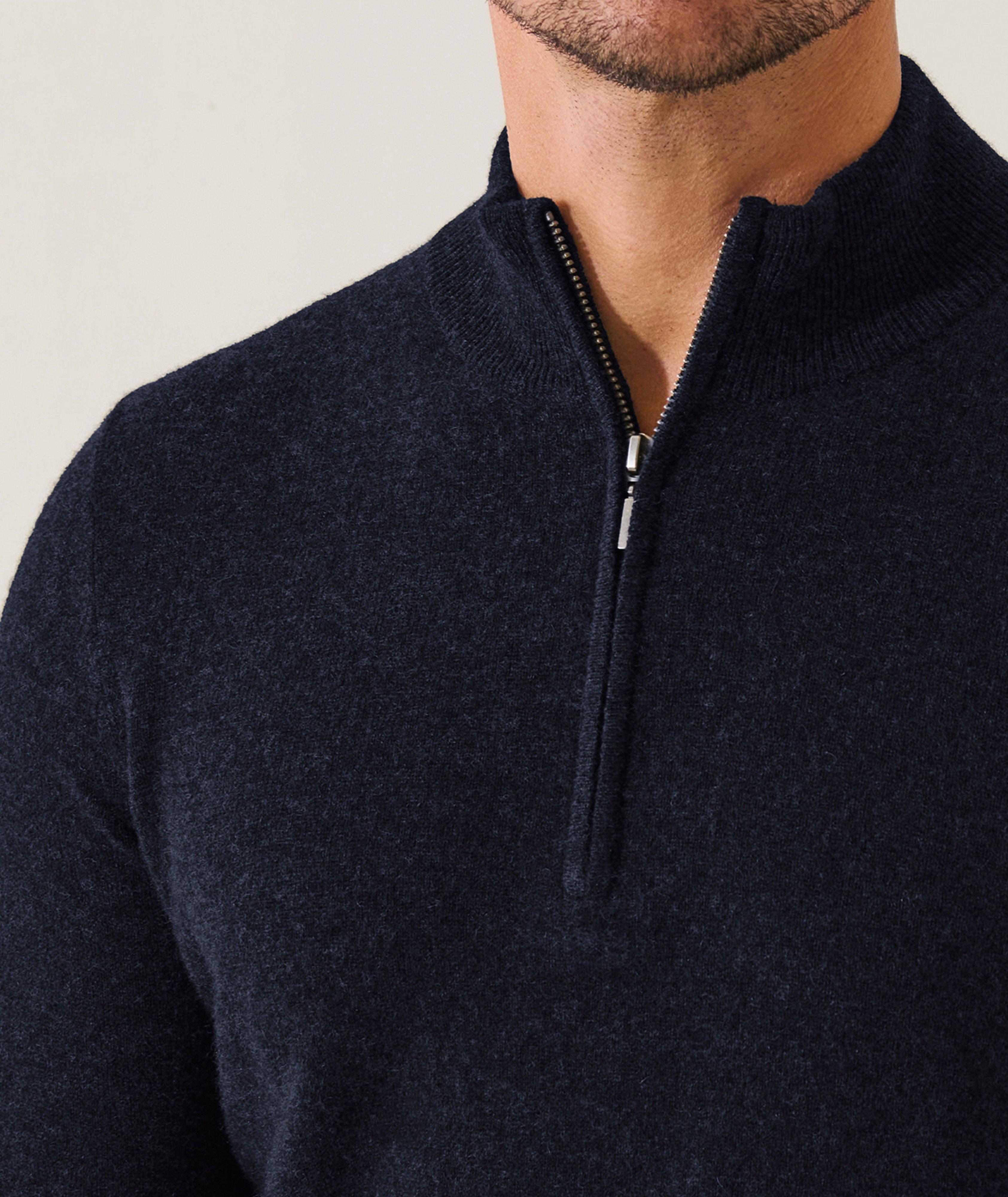 Pull à col montant zippé en cachemire image 3