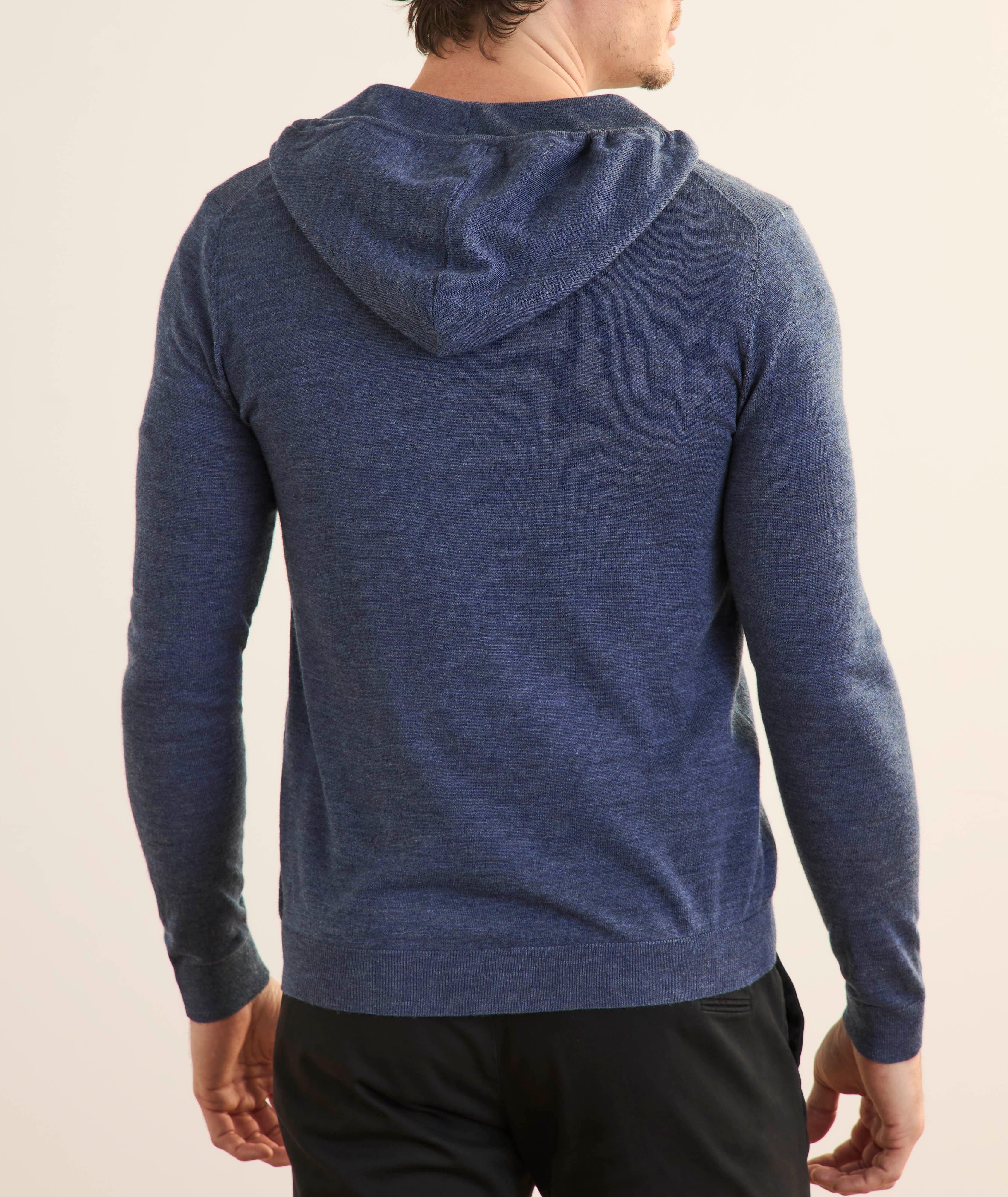 Pull à capuche zippé en laine mérinos extra-fine image 2