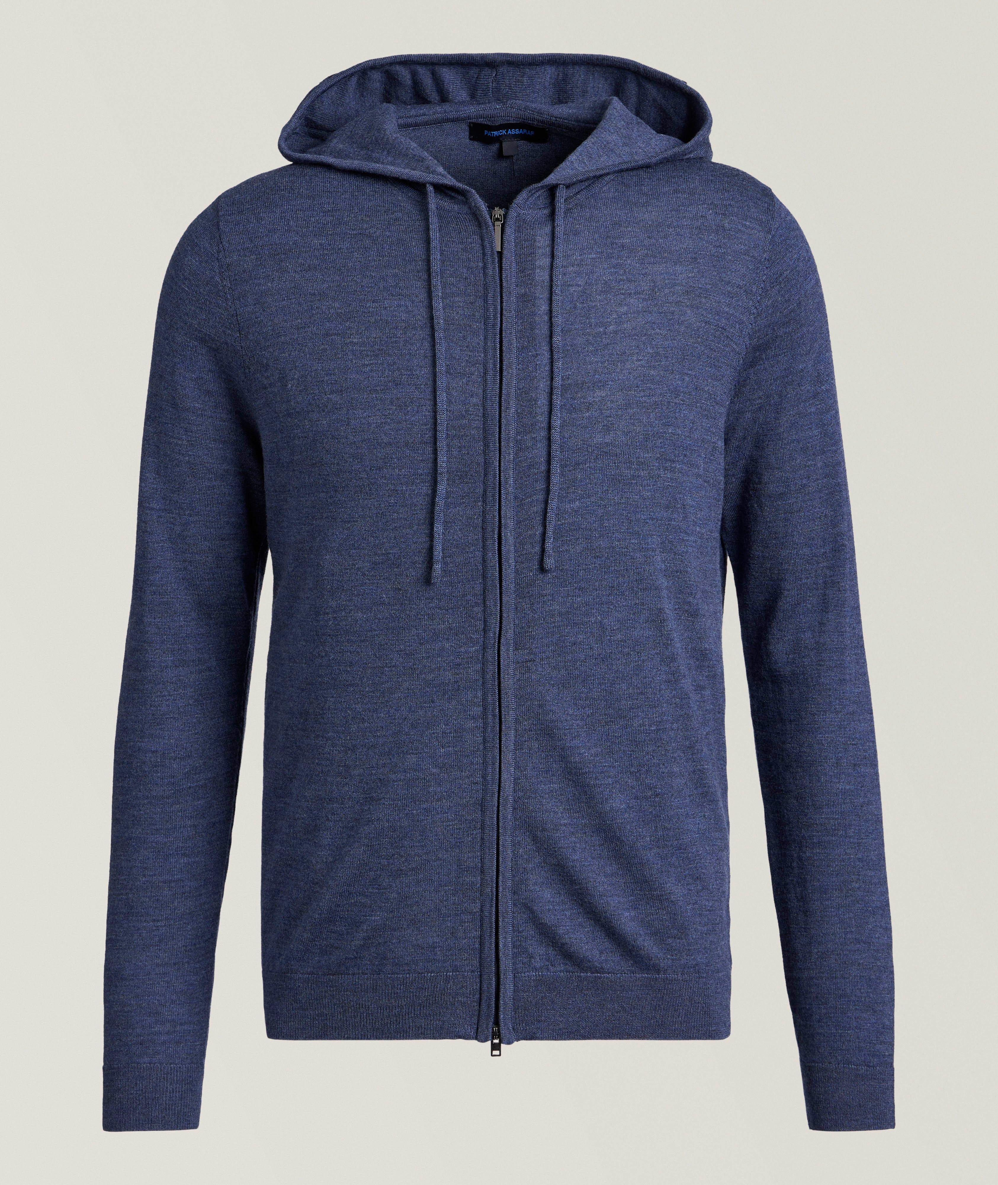 Pull à capuche zippé en laine mérinos extra-fine image 0