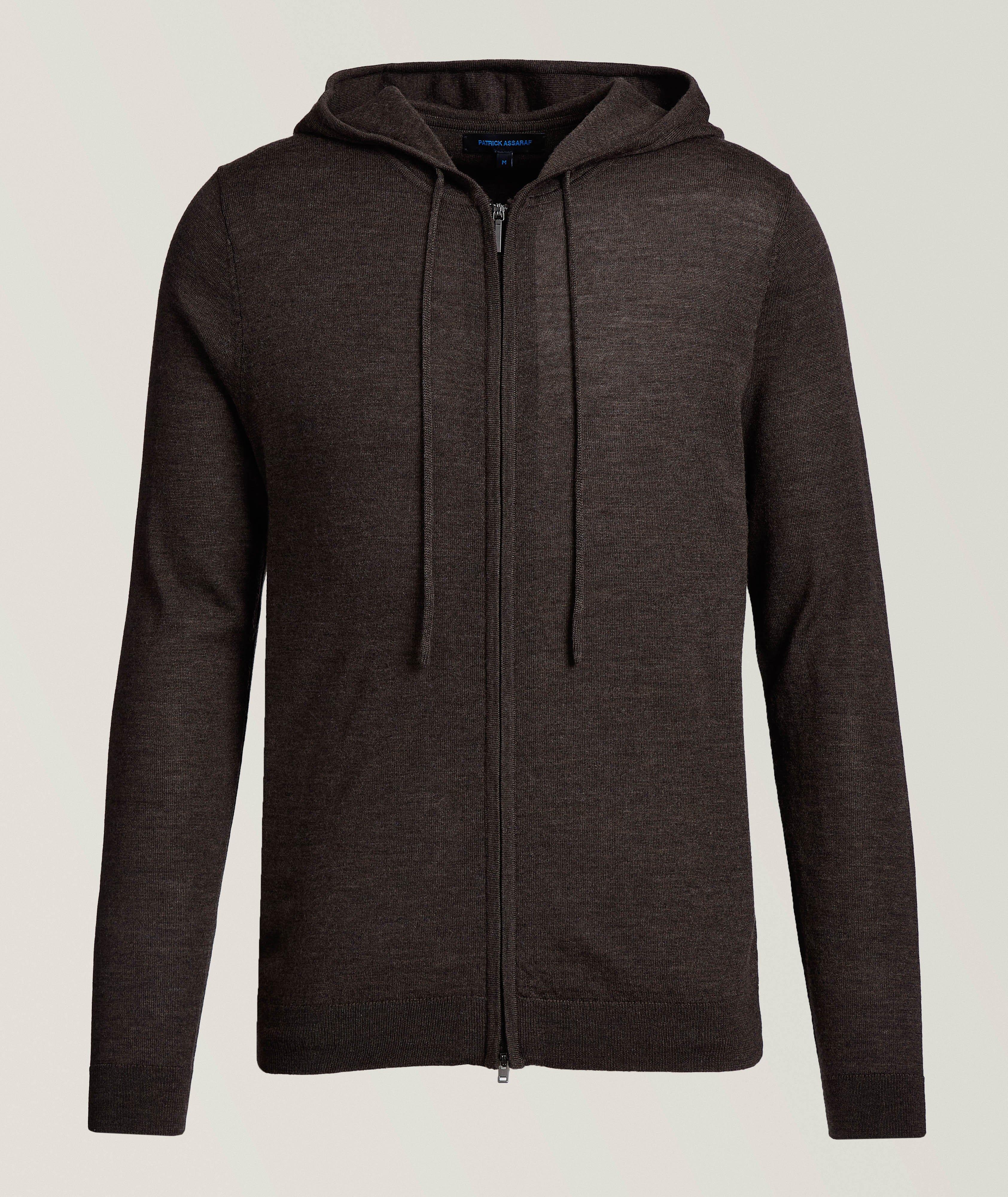 Pull à capuche zippé en laine mérinos extra-fine image 0