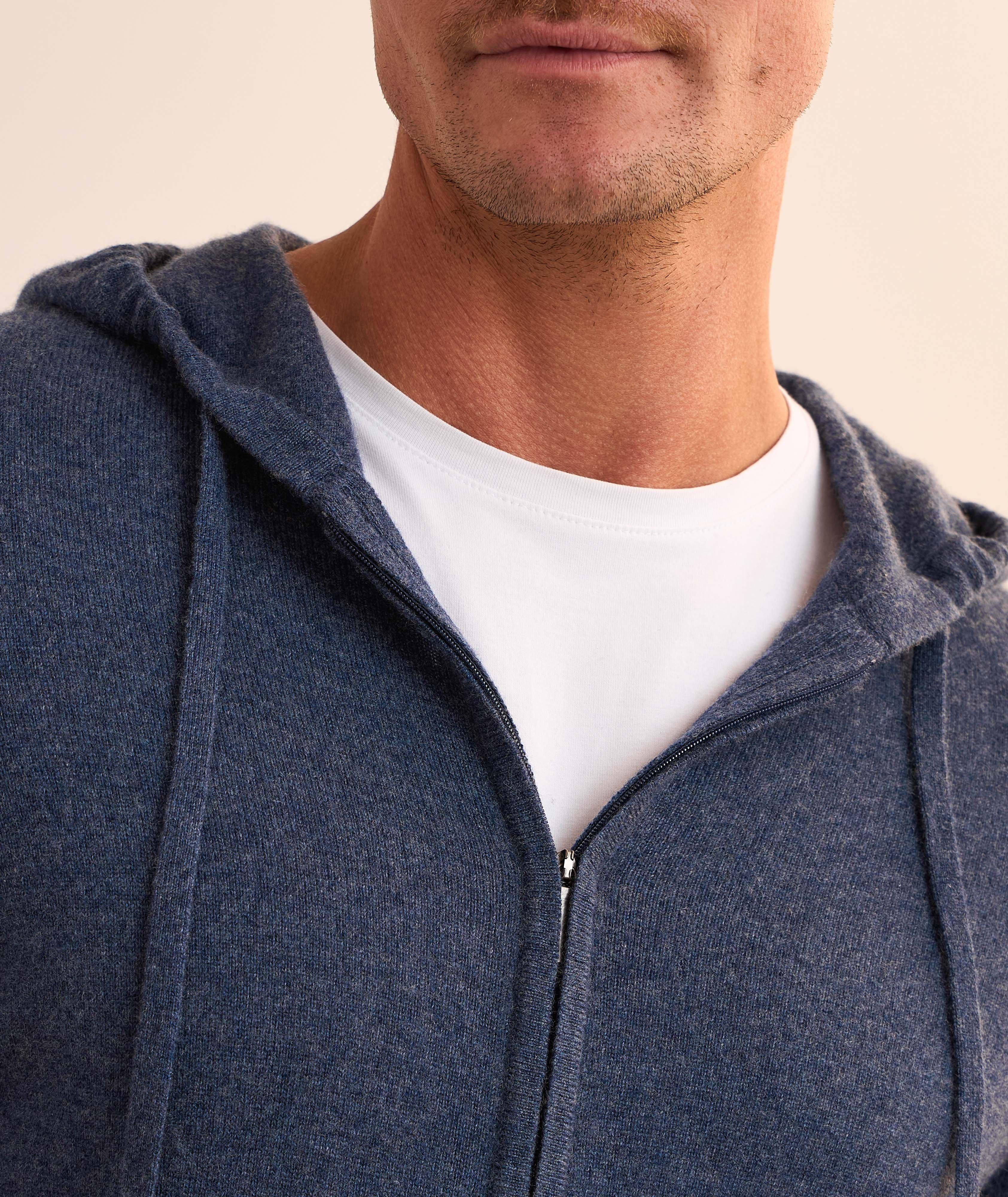 Cashmere Full-Zip Hooded Sweater image 3