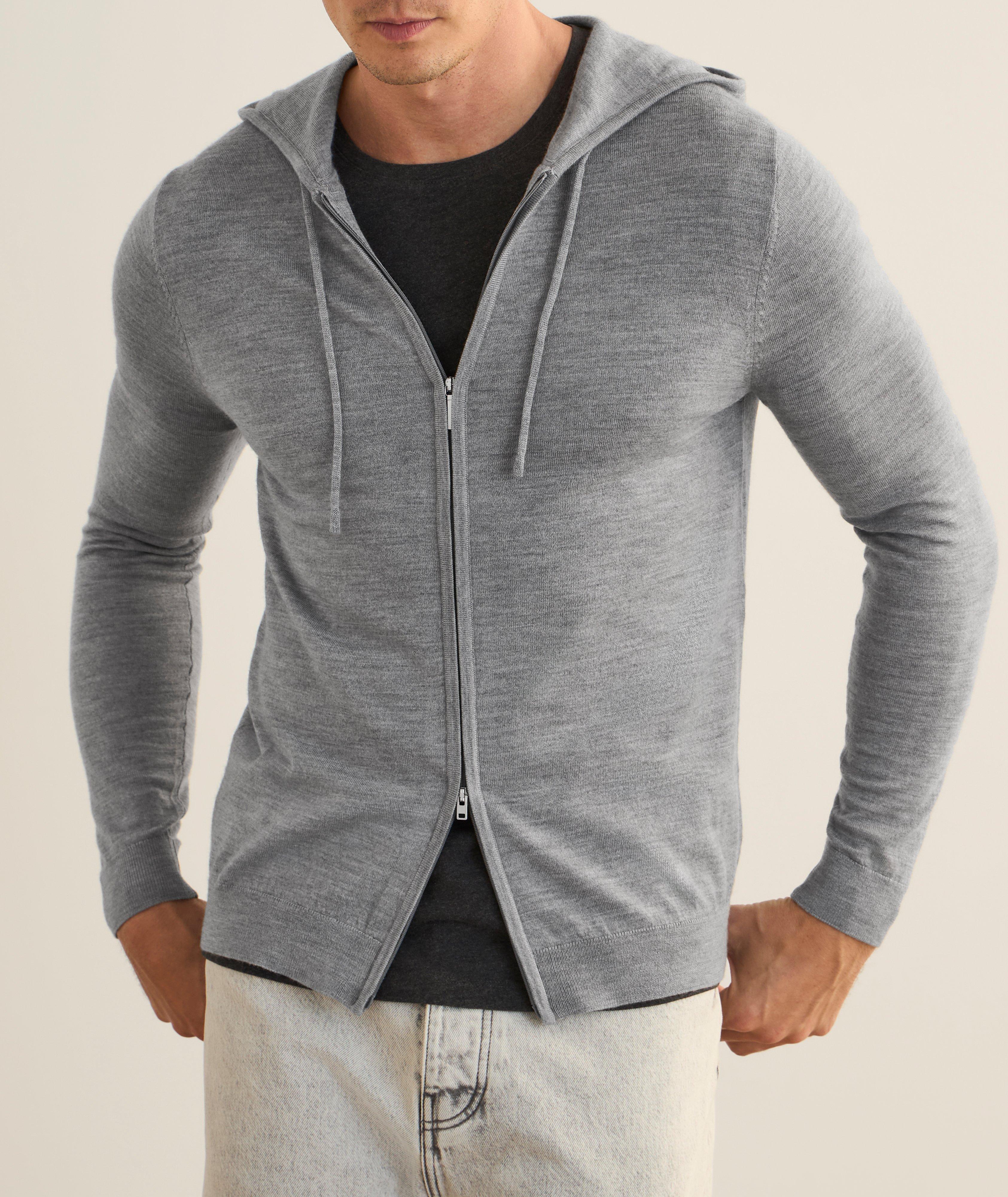 Sweat à capuche zippé en laine mérinos extrafine image 1