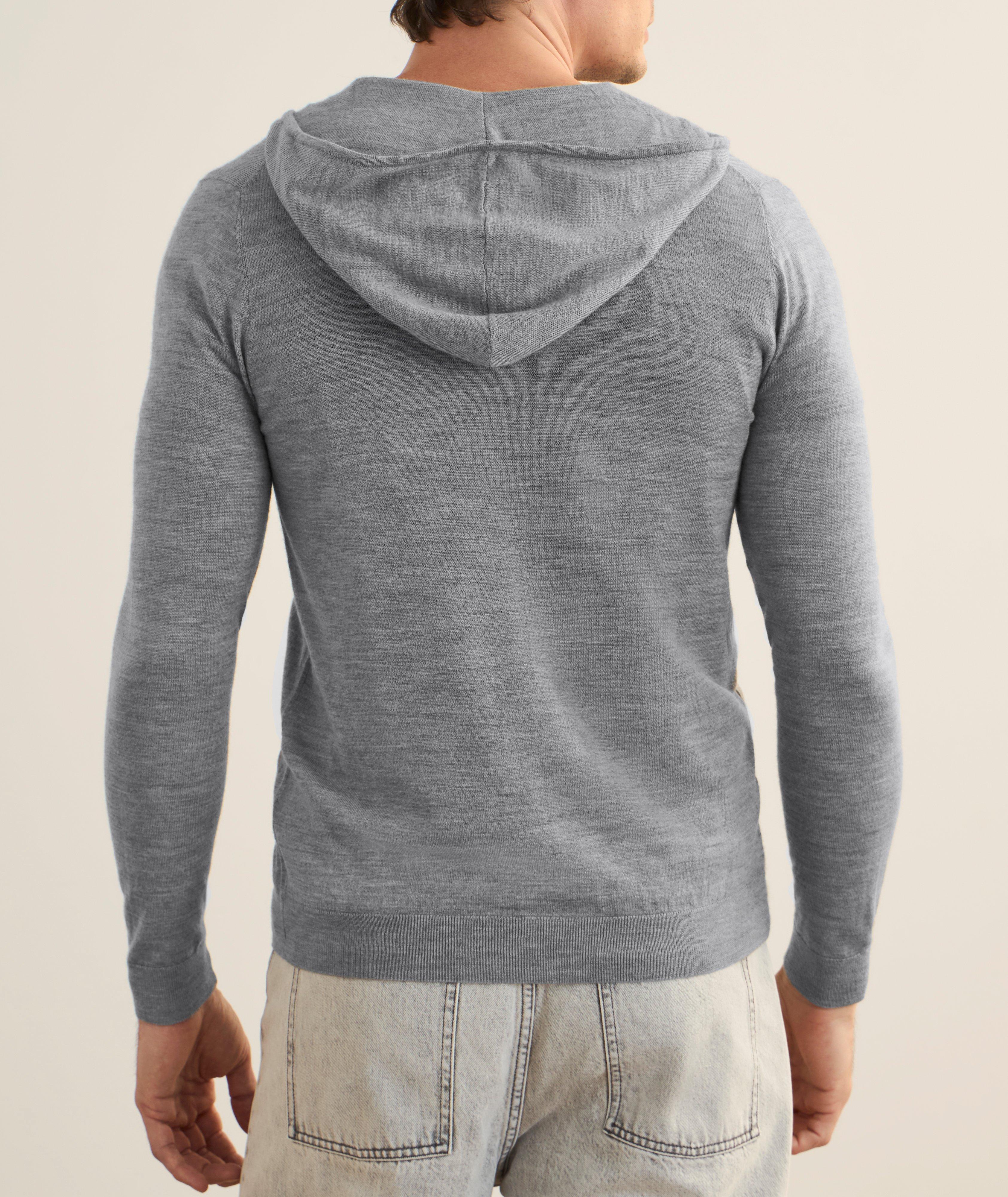Sweat à capuche zippé en laine mérinos extrafine image 2