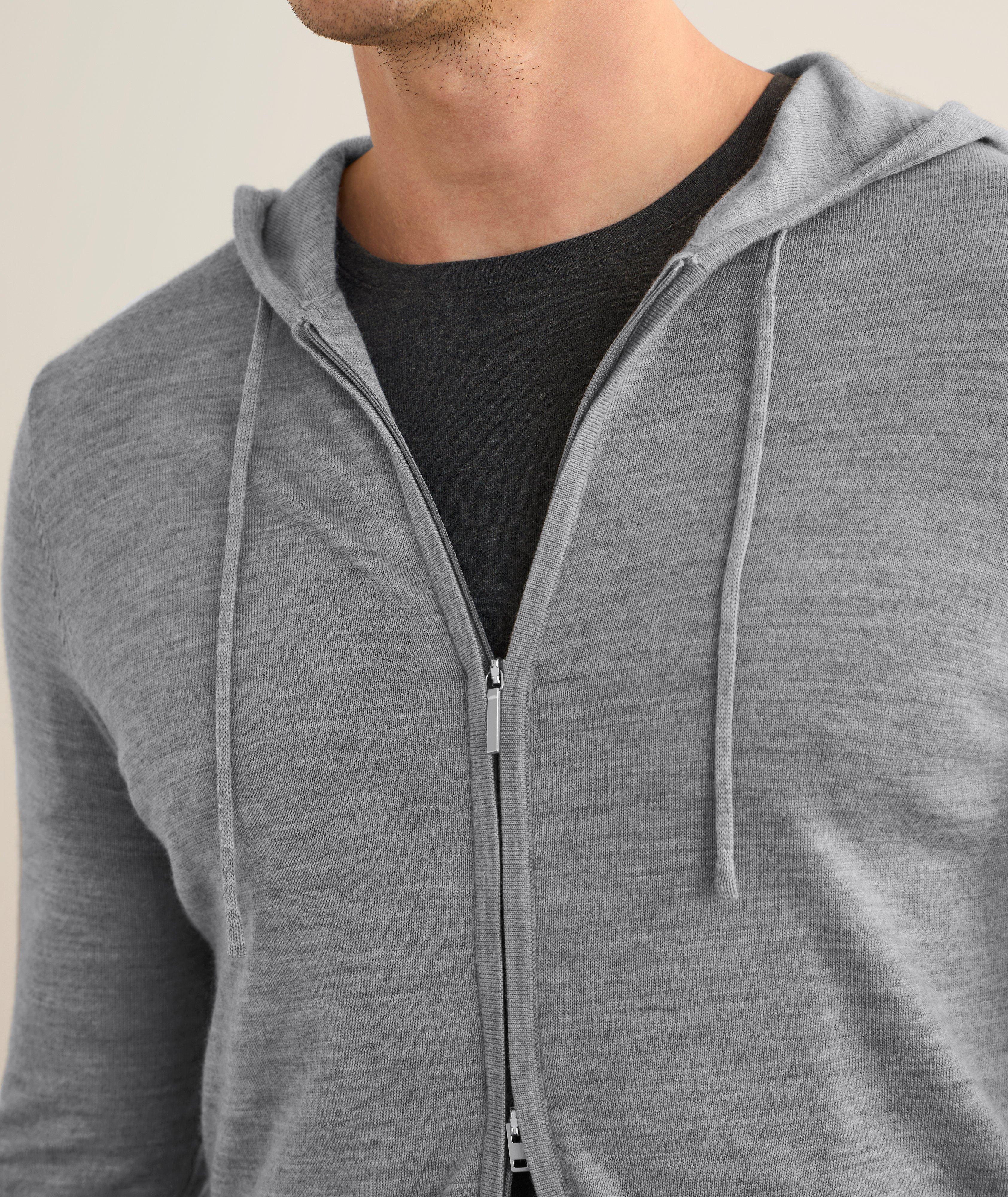 Sweat à capuche zippé en laine mérinos extrafine image 3