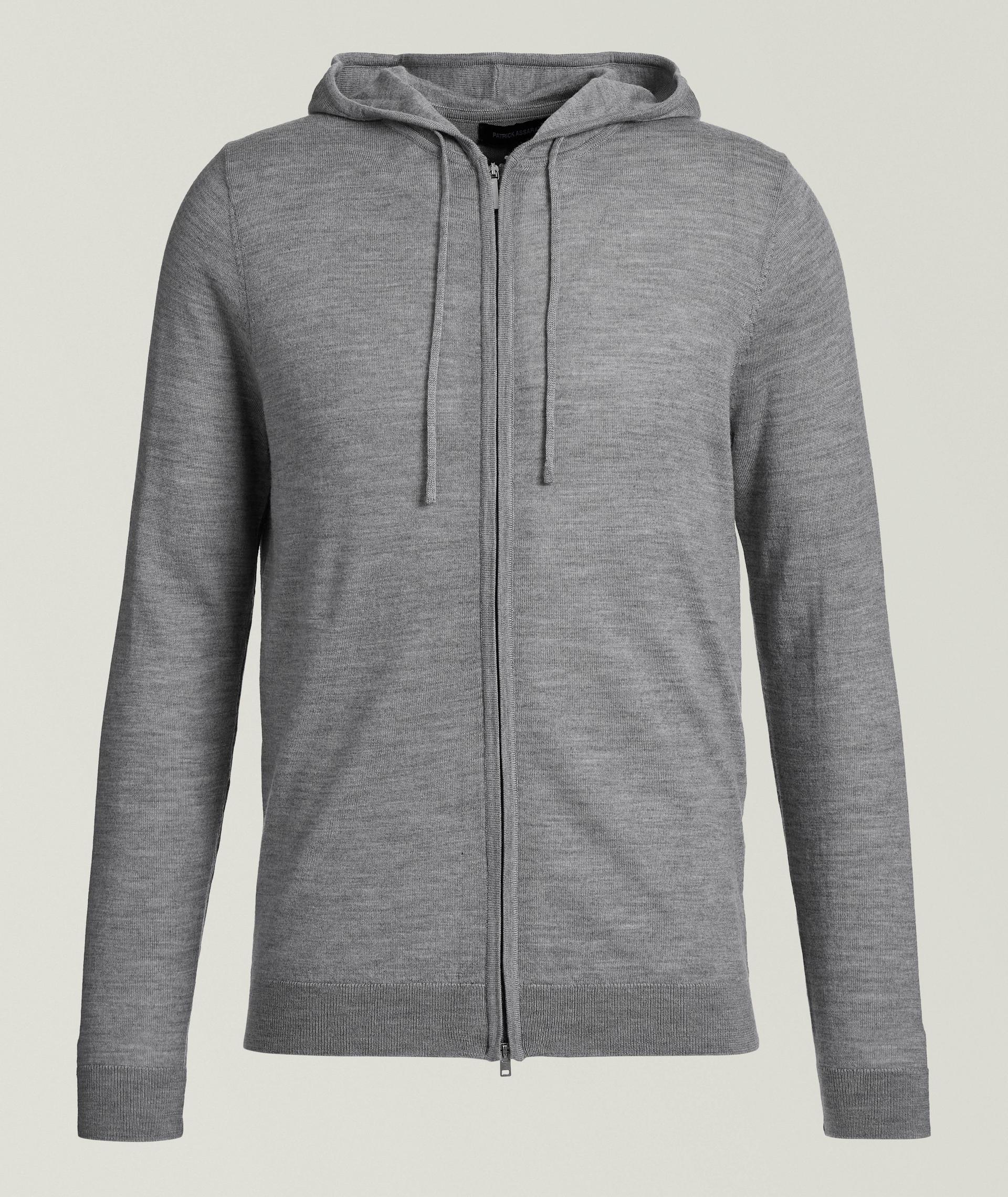 Sweat à capuche zippé en laine mérinos extrafine image 0