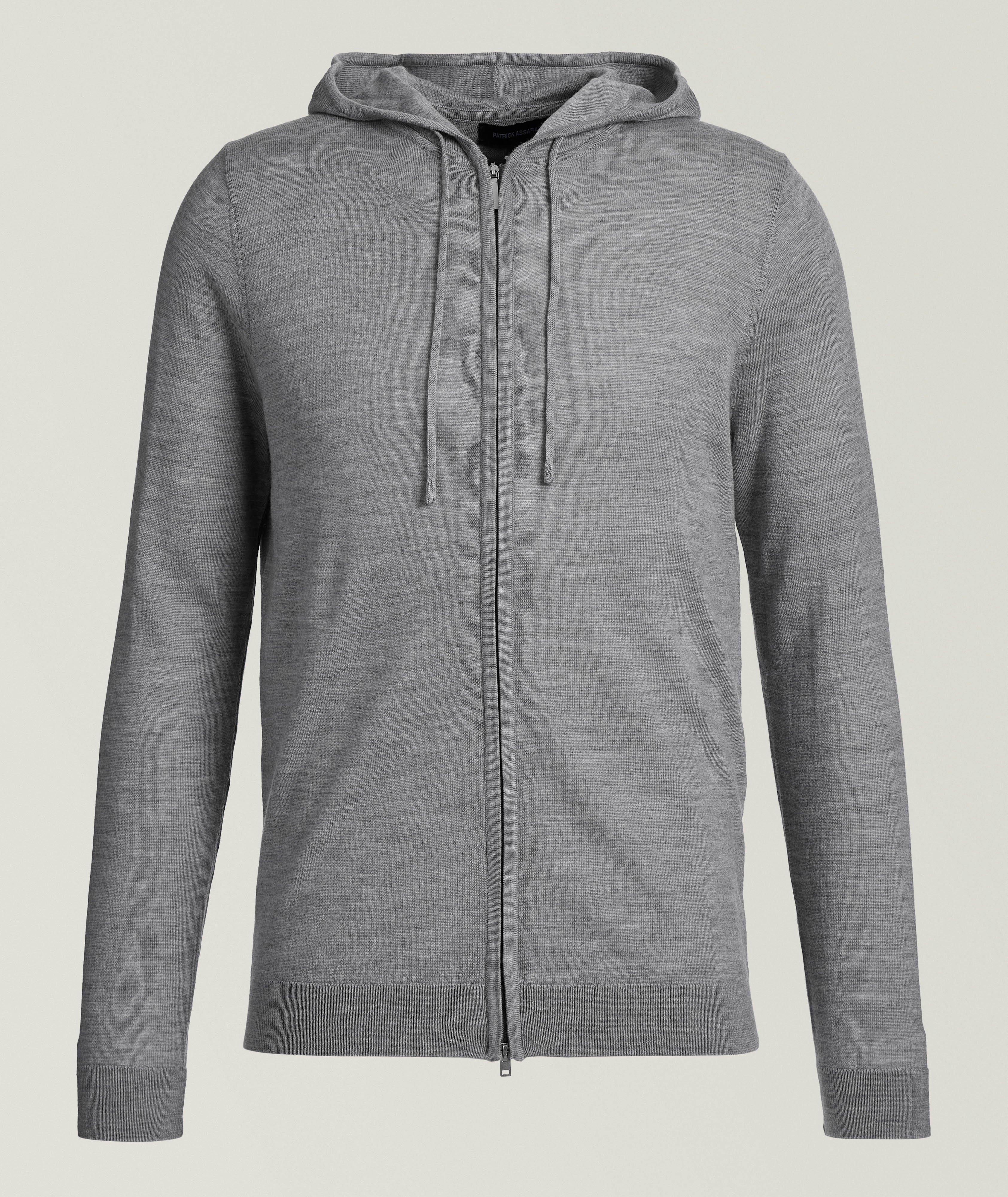 Sweat à capuche zippé en laine mérinos extrafine image 0