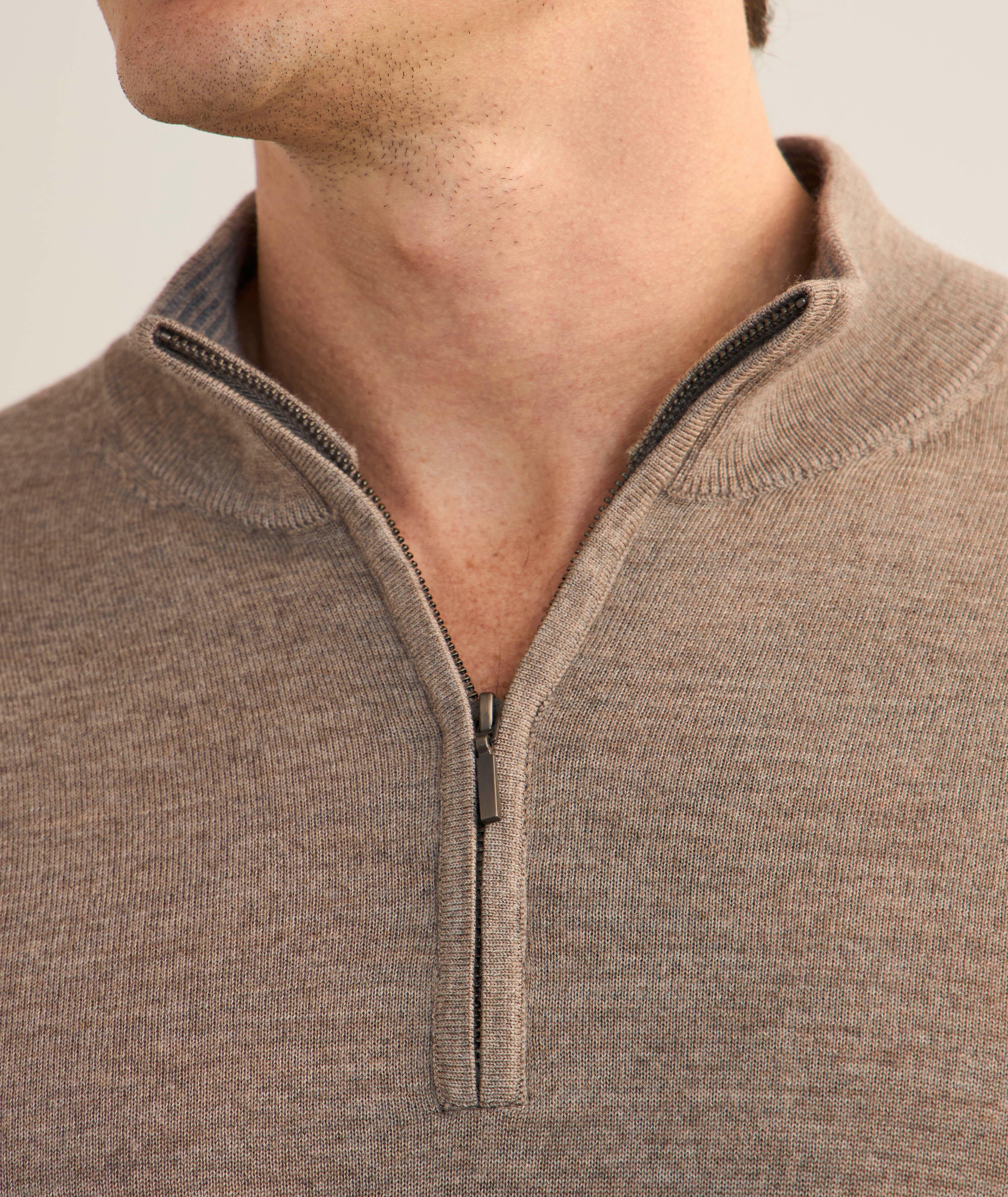 Extrafine Merino Wool Quarter-Zip Sweater image 3