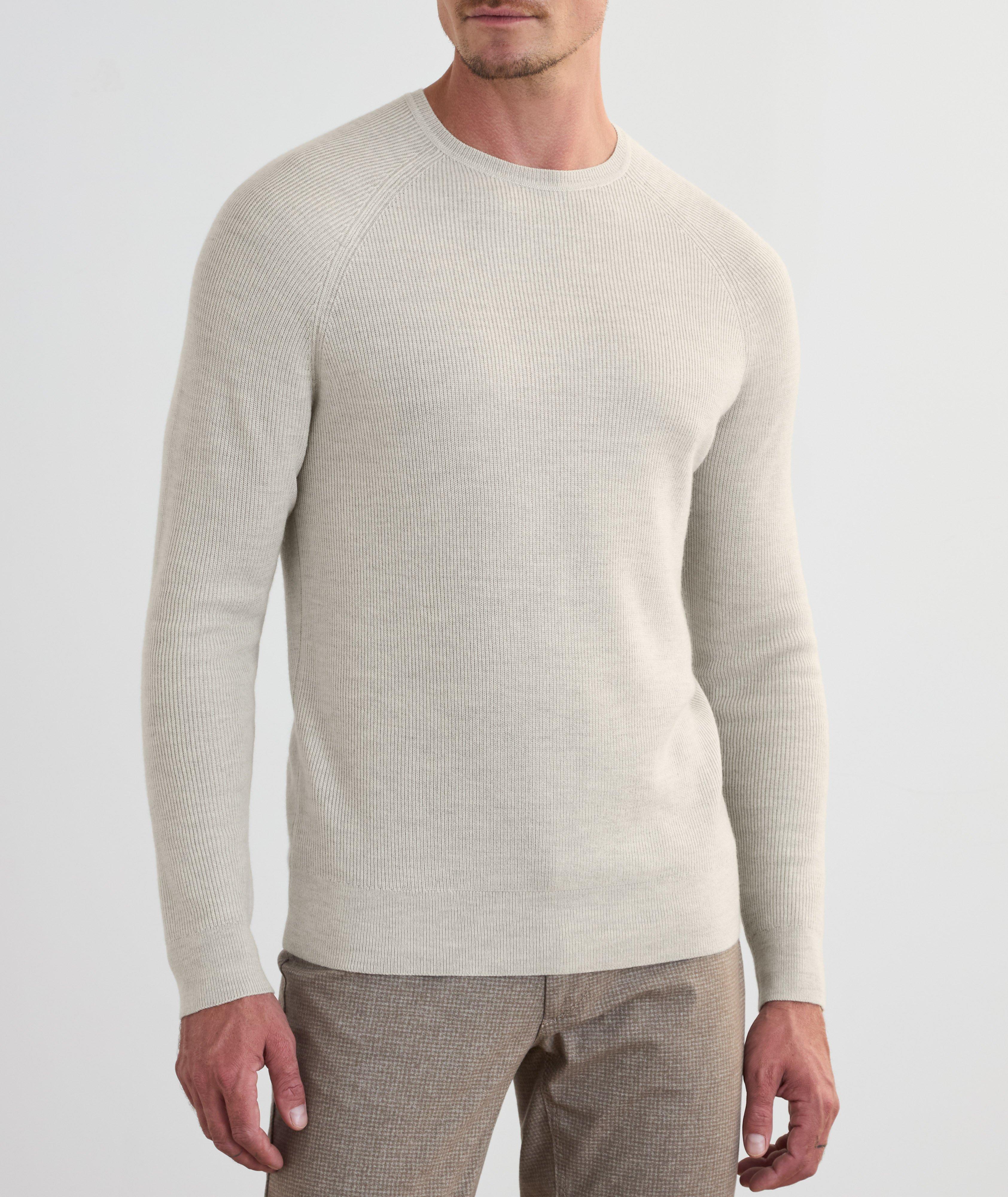 Merino Wool Ribbed Crewneck Sweater image 1