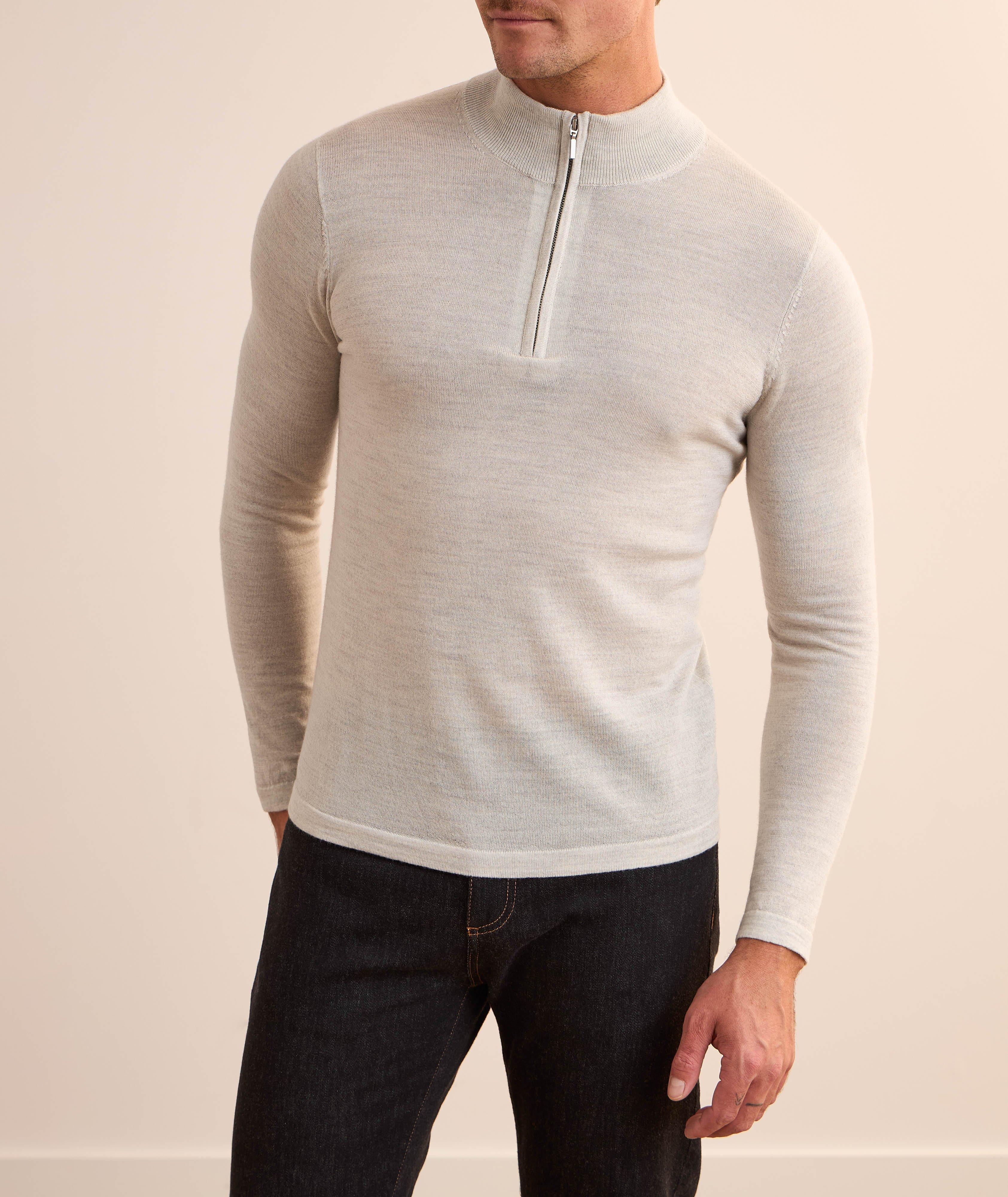 Extrafine Merino Wool Quarter-Zip Sweater image 1