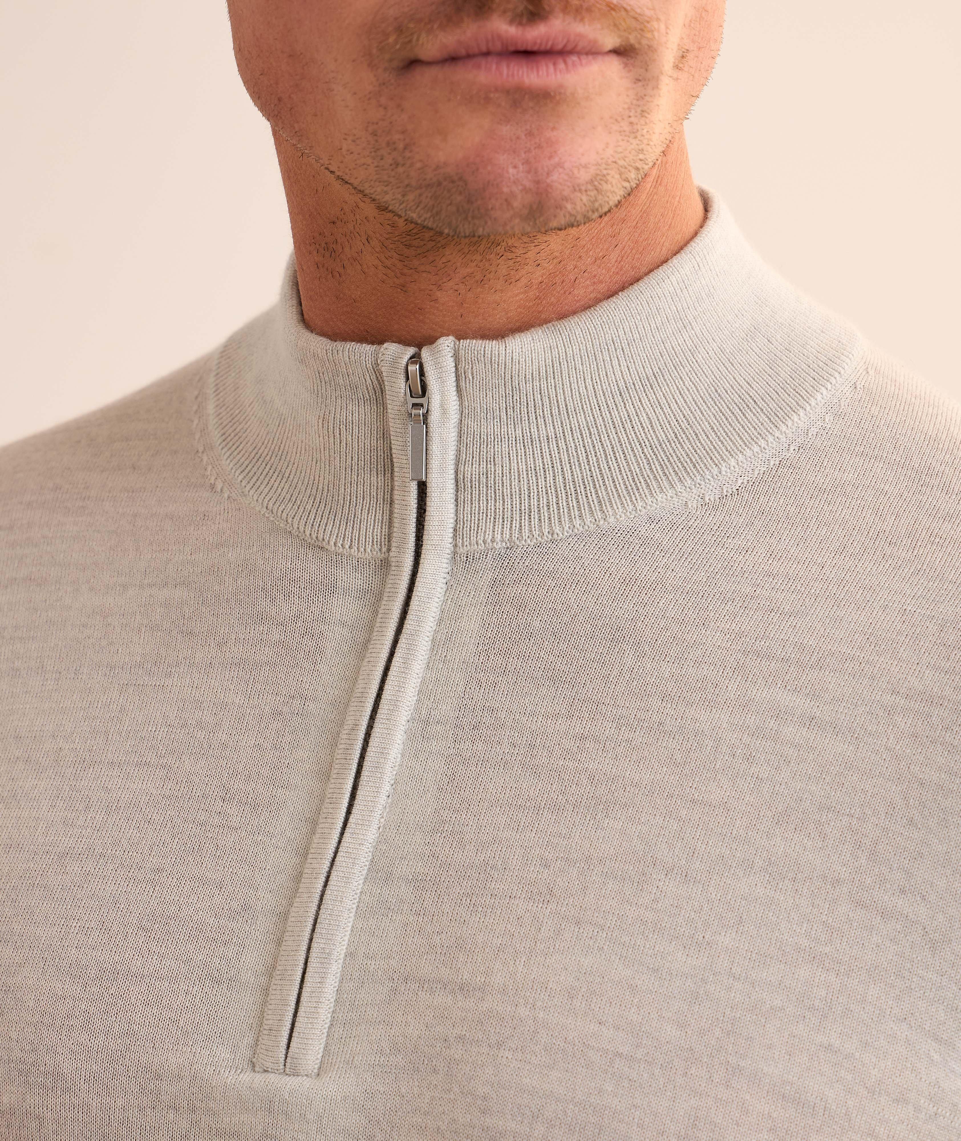 Extrafine Merino Wool Quarter-Zip Sweater image 3