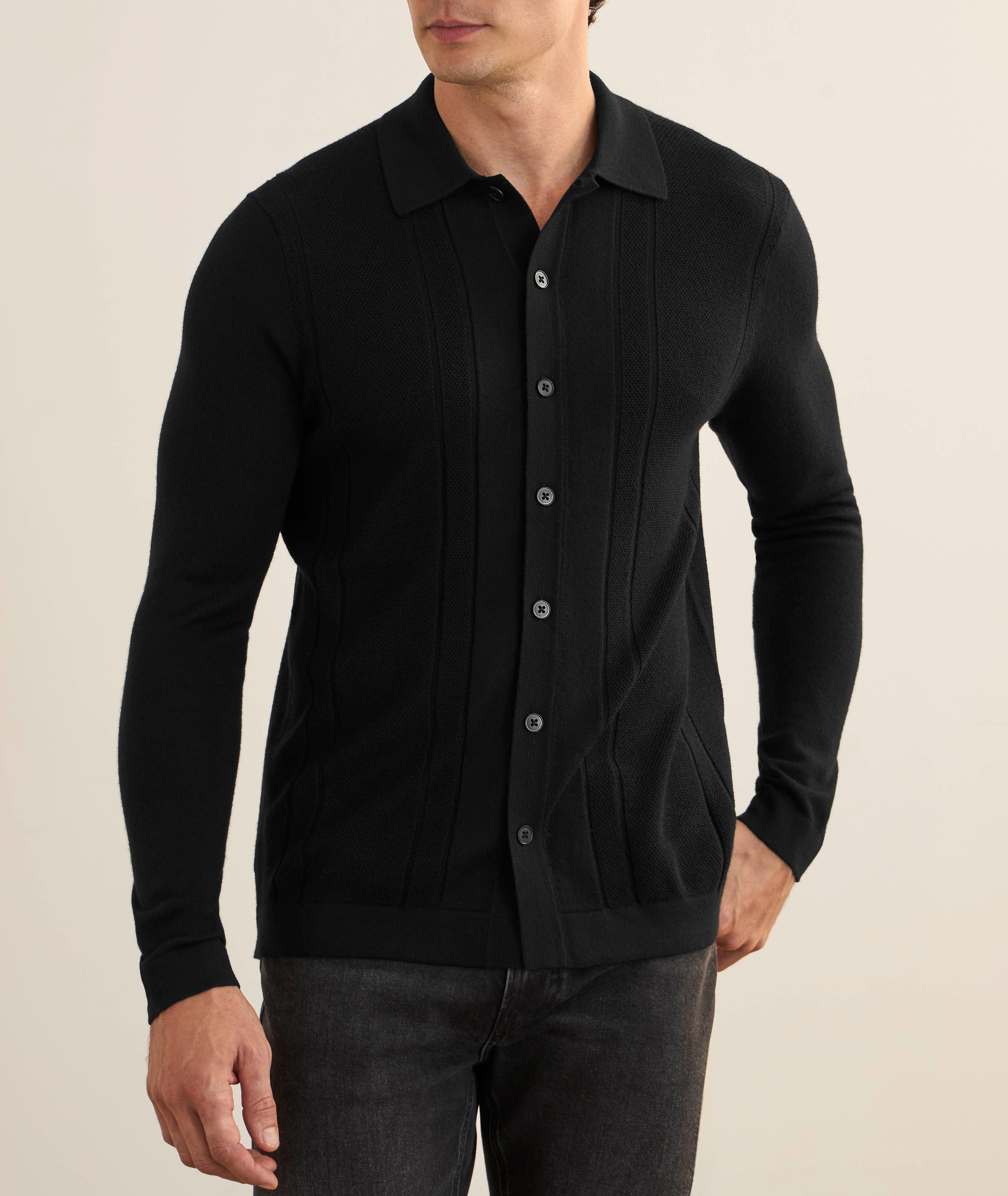 Merino Wool Drop Needle Polo image 1