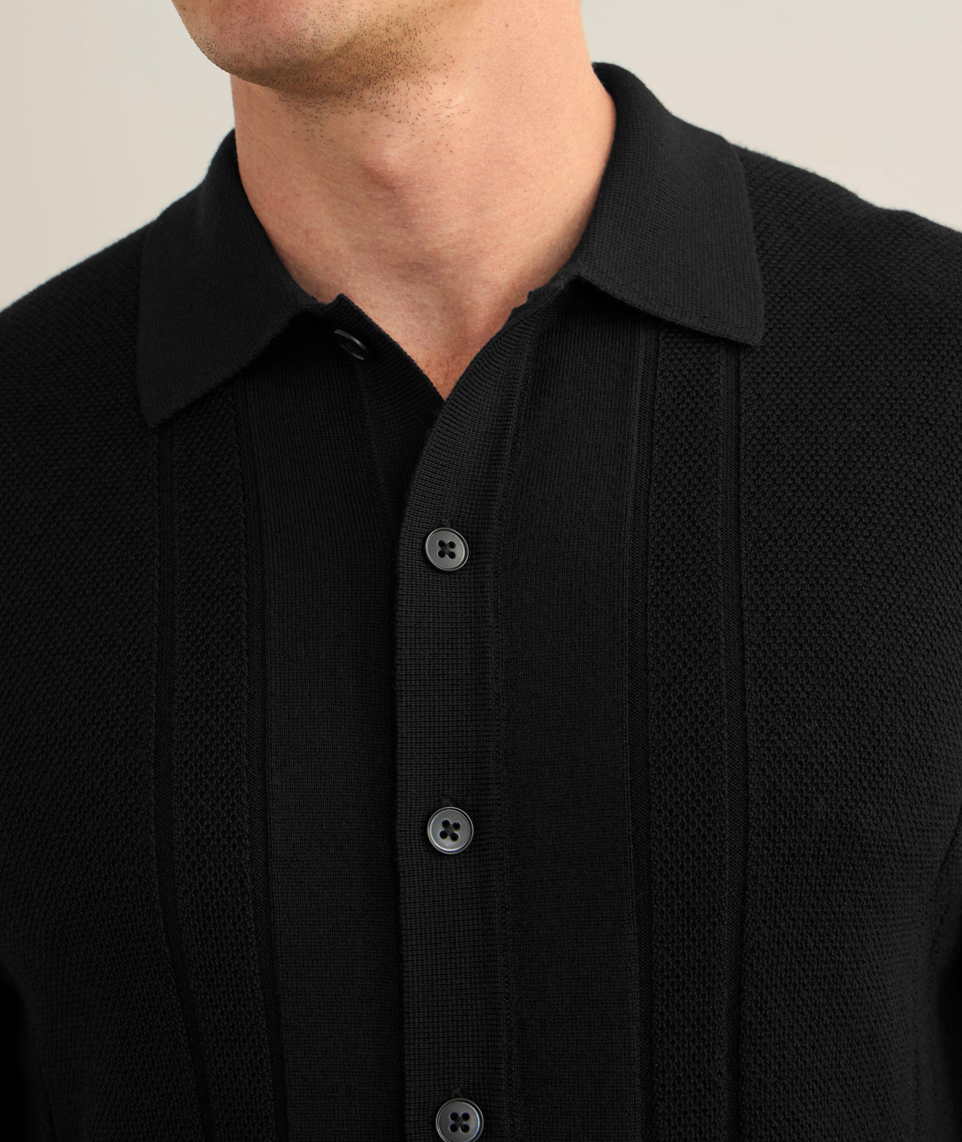 Merino Wool Drop Needle Polo image 3