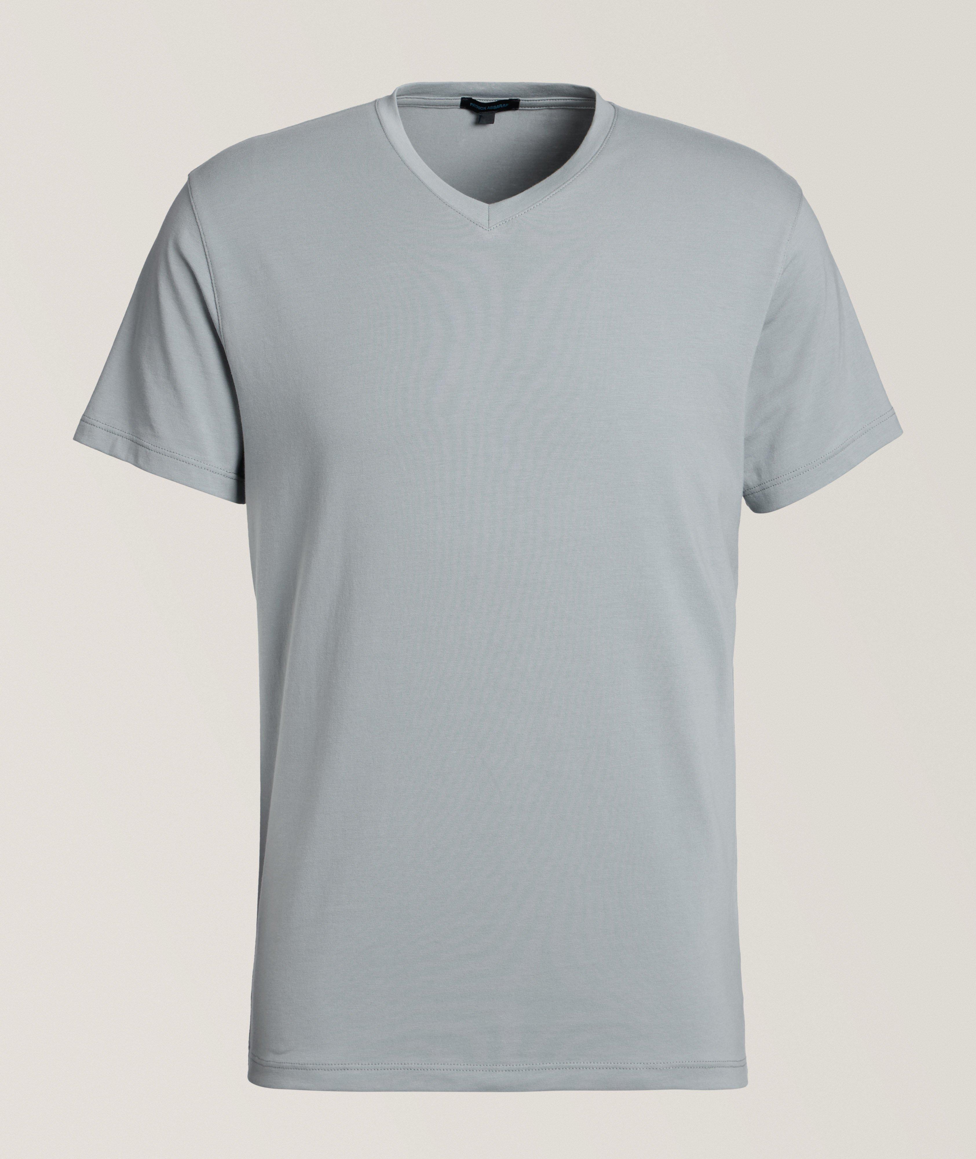 Stretch-Pima Cotton V-Neck T-Shirt image 0