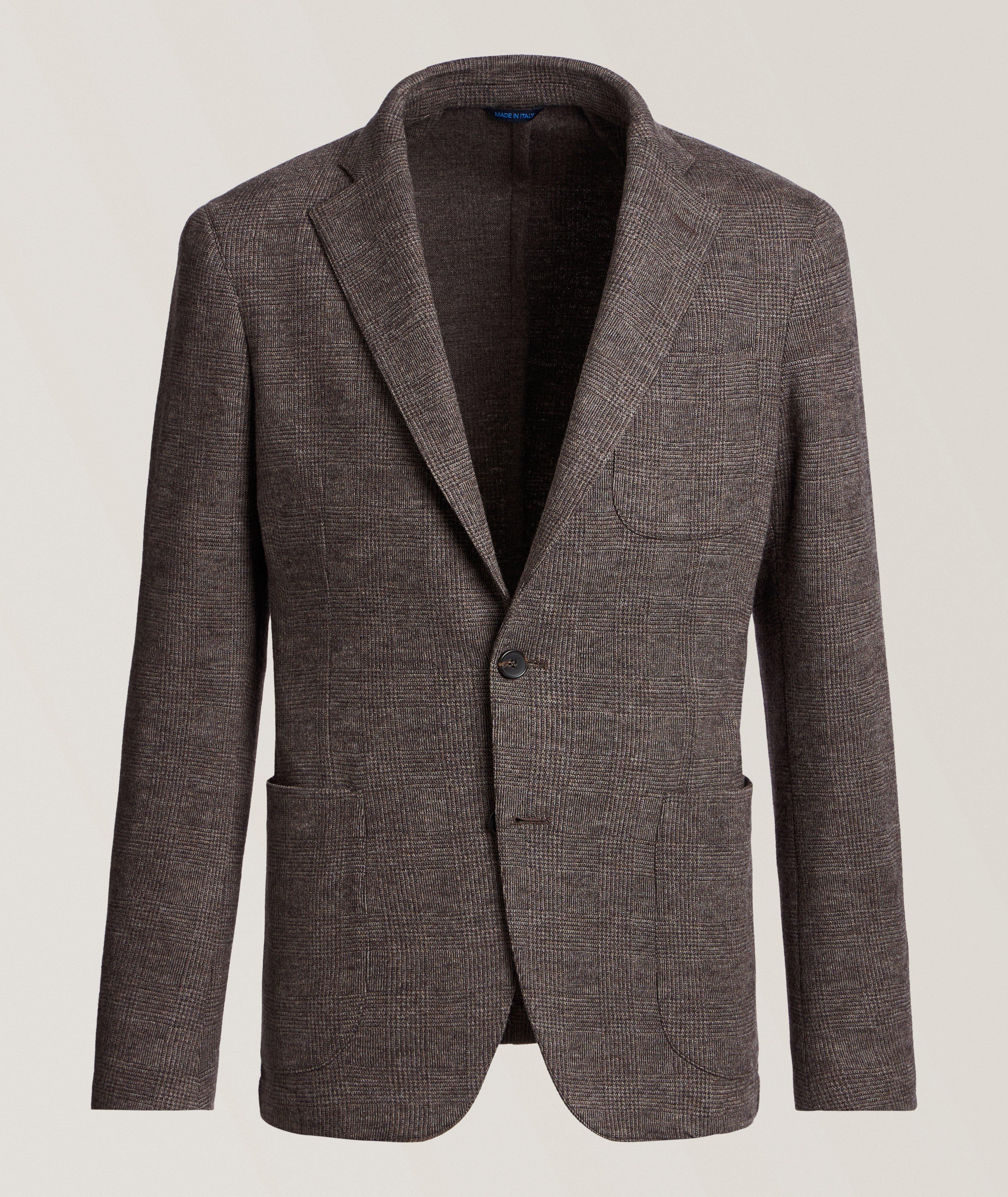 Glen Plaid Double Face Knit Sport Jacket image 1