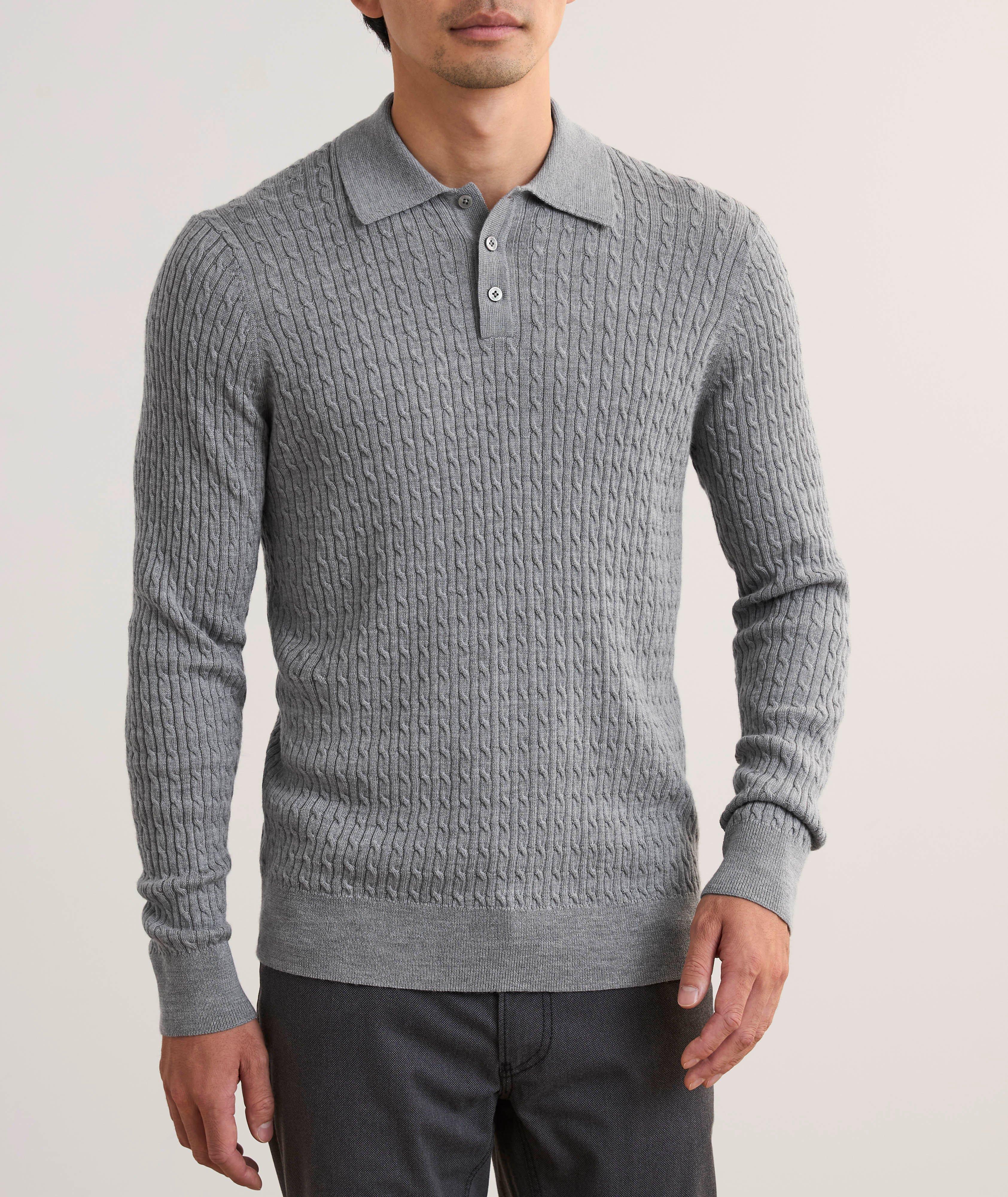 Polo en tricot torsadé de laine mérinos image 1