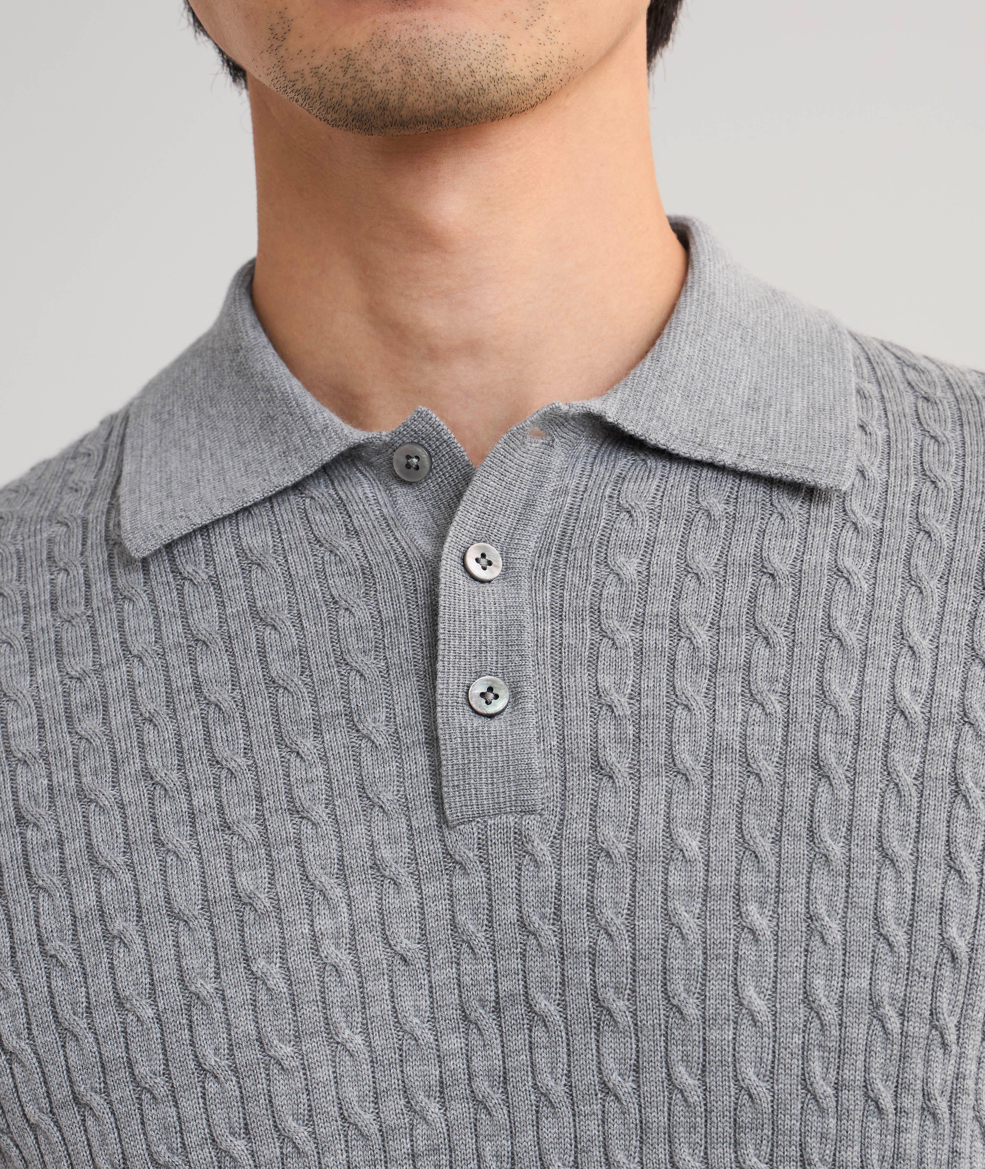 Polo en tricot torsadé de laine mérinos image 3