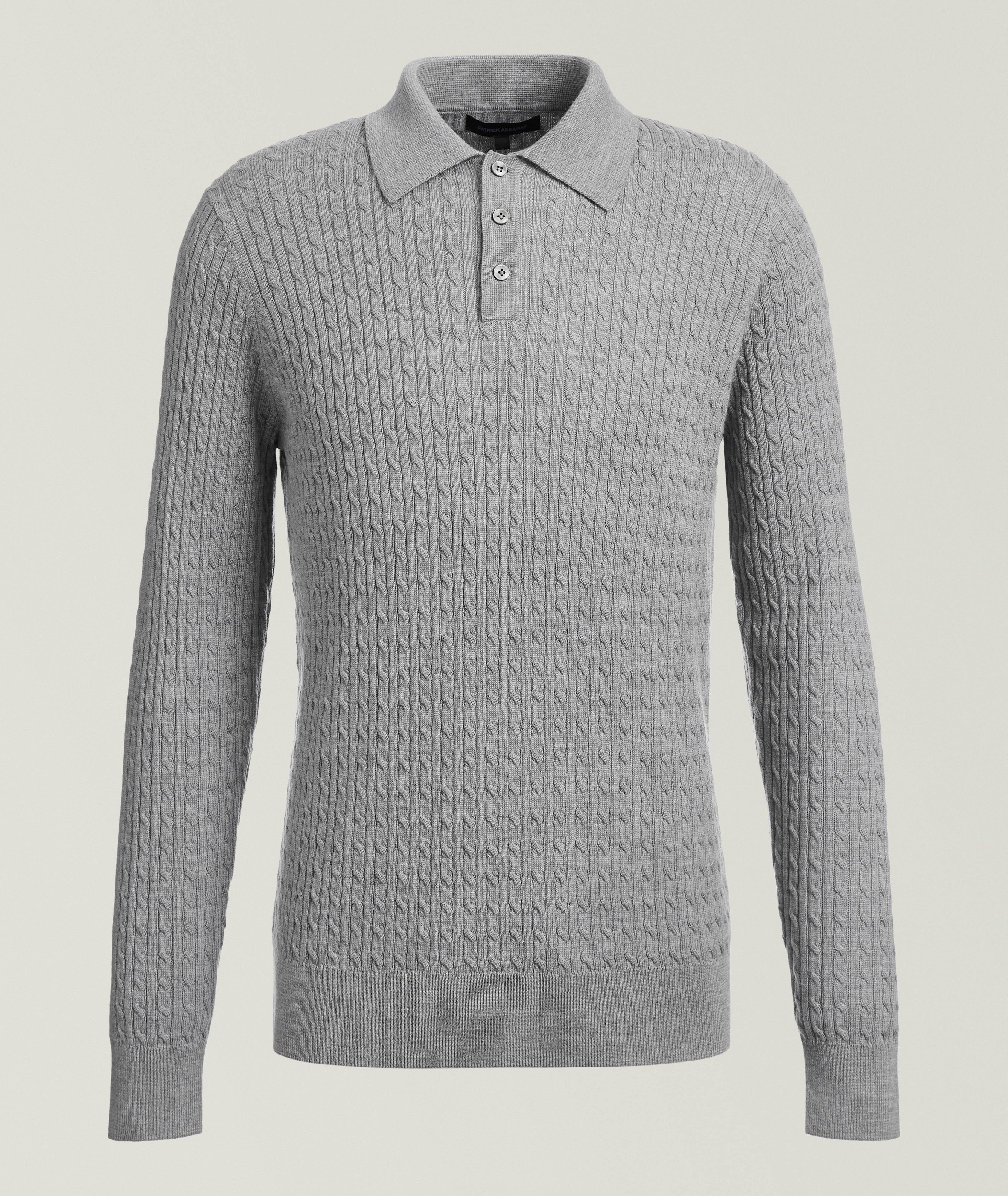 Polo en tricot torsadé de laine mérinos image 0