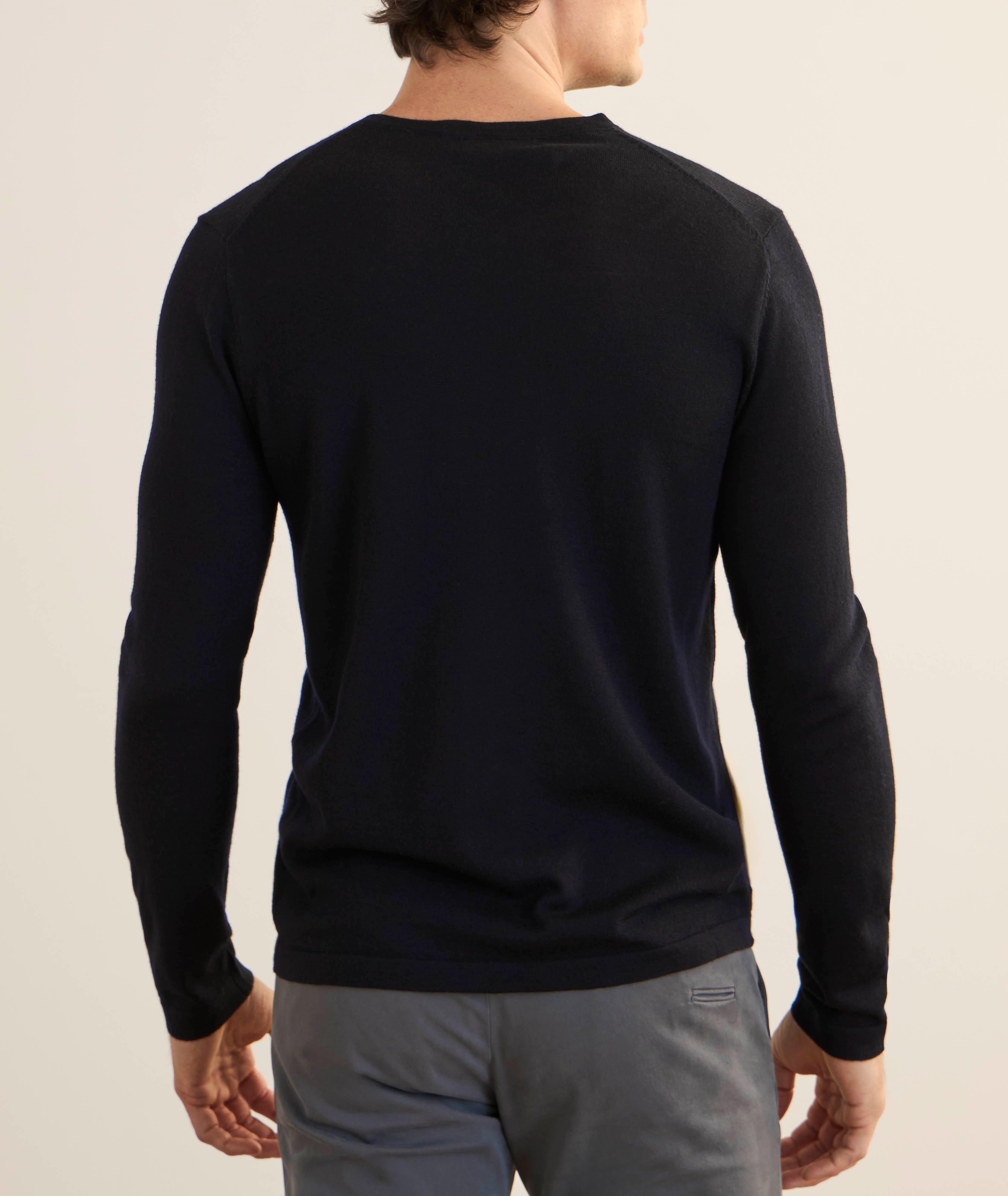 Pull en laine mérinos extra-fine à col en V image 2