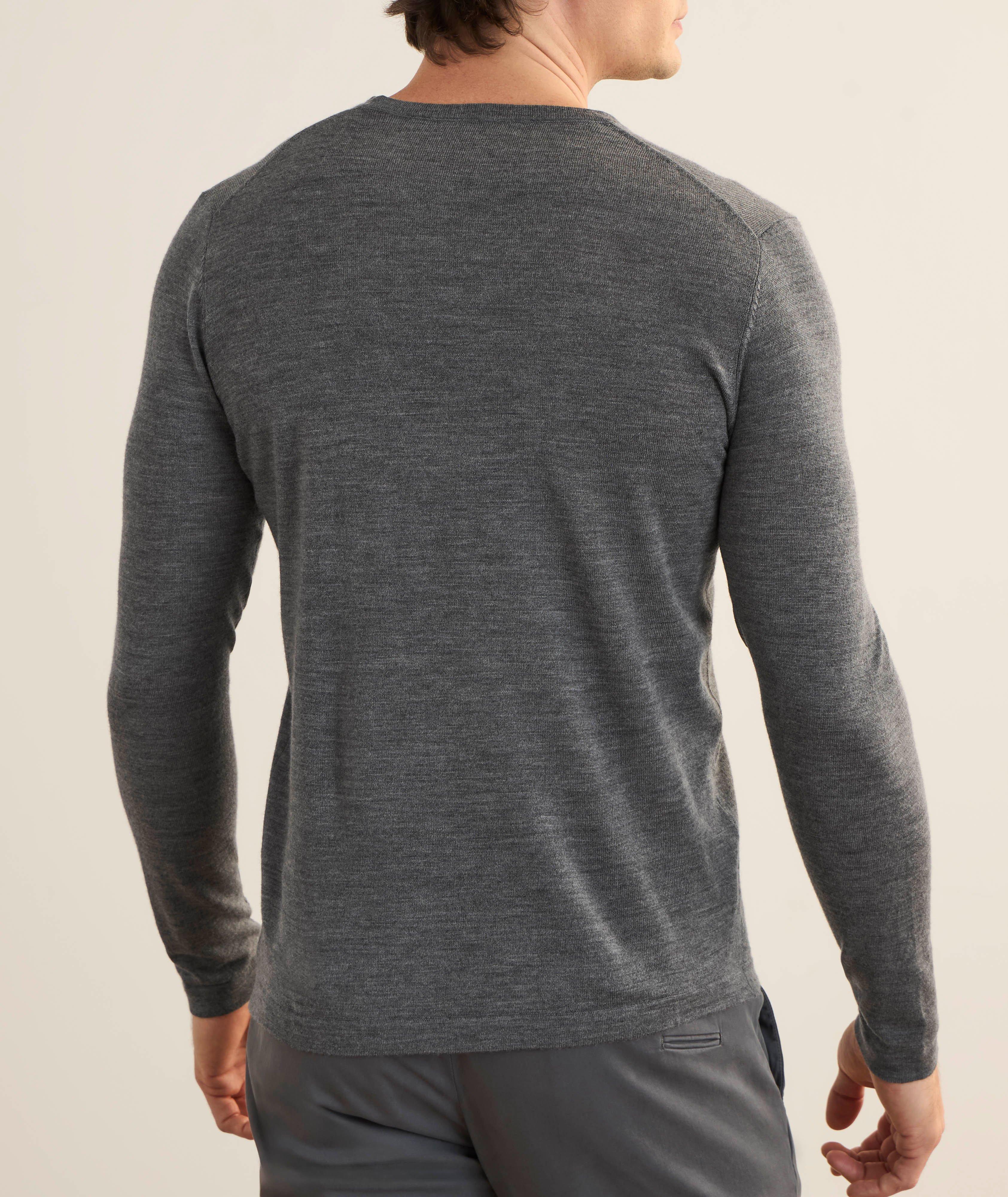 Pull en laine mérinos extra-fine à col en V image 2