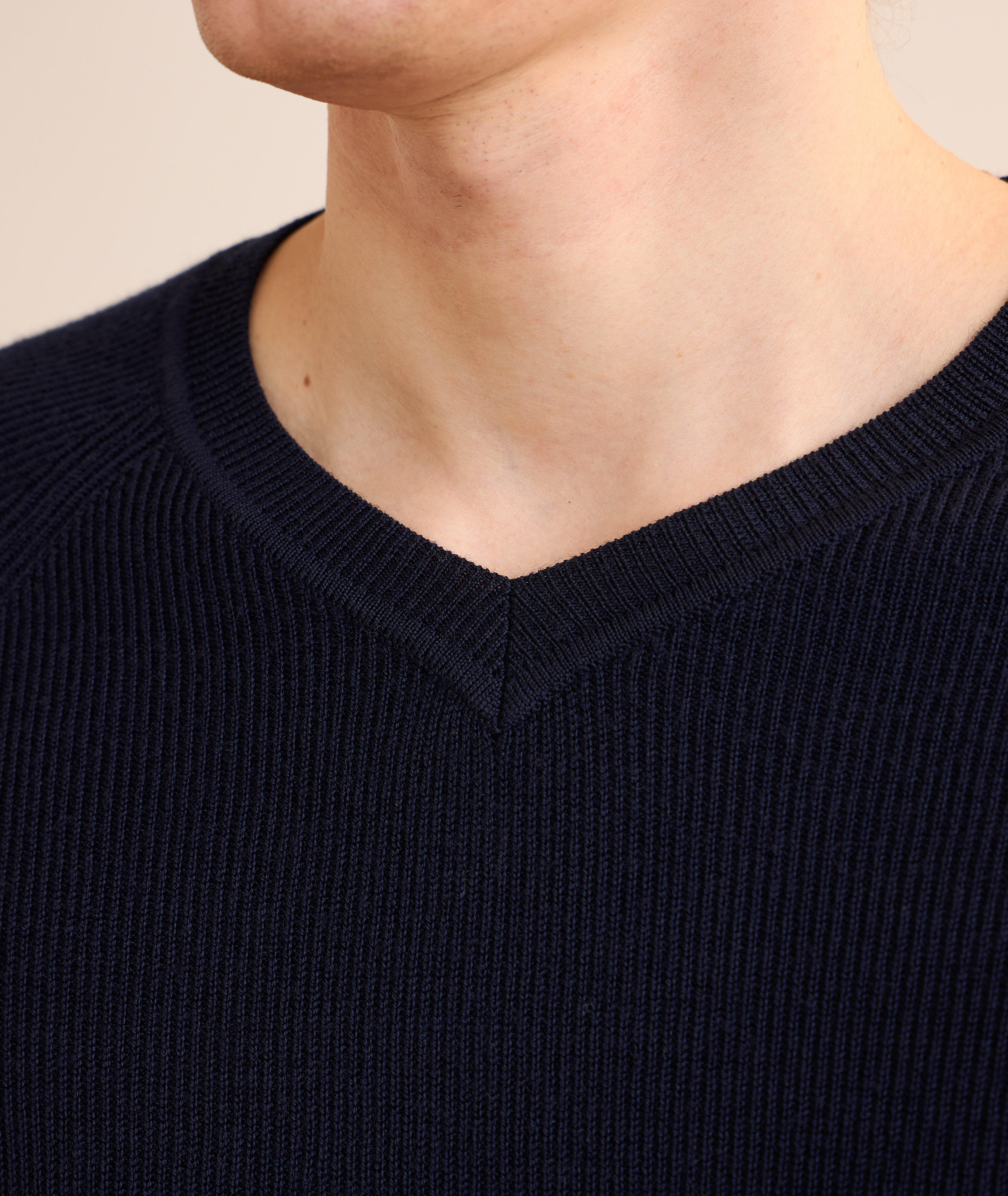 Extrafine Ribbed V-Neck Sweater image 3