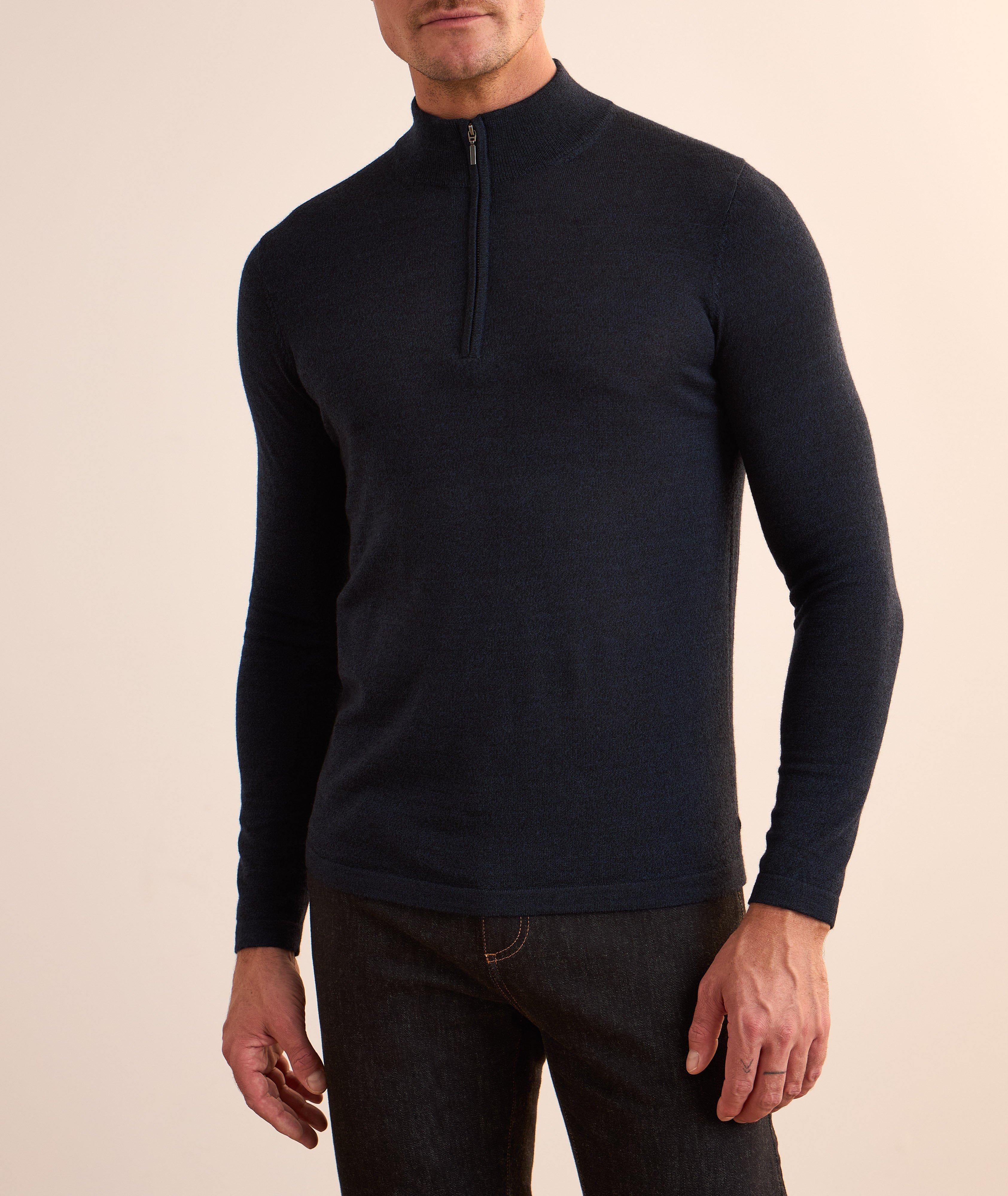 Extrafine Merino Wool Quarter-Zip Sweater image 1