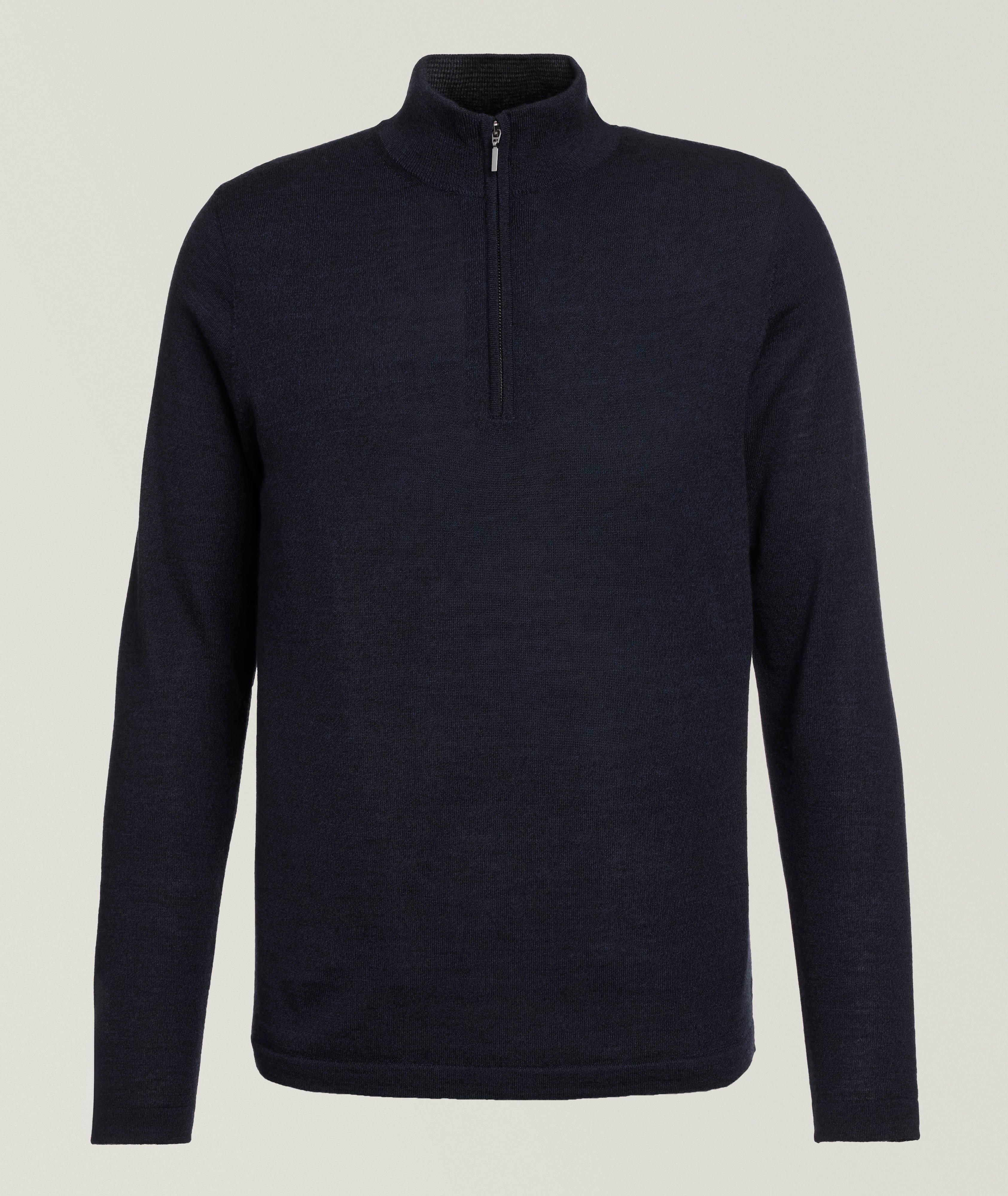 Pull à demi-glissière en laine mérinos extrafine image 0