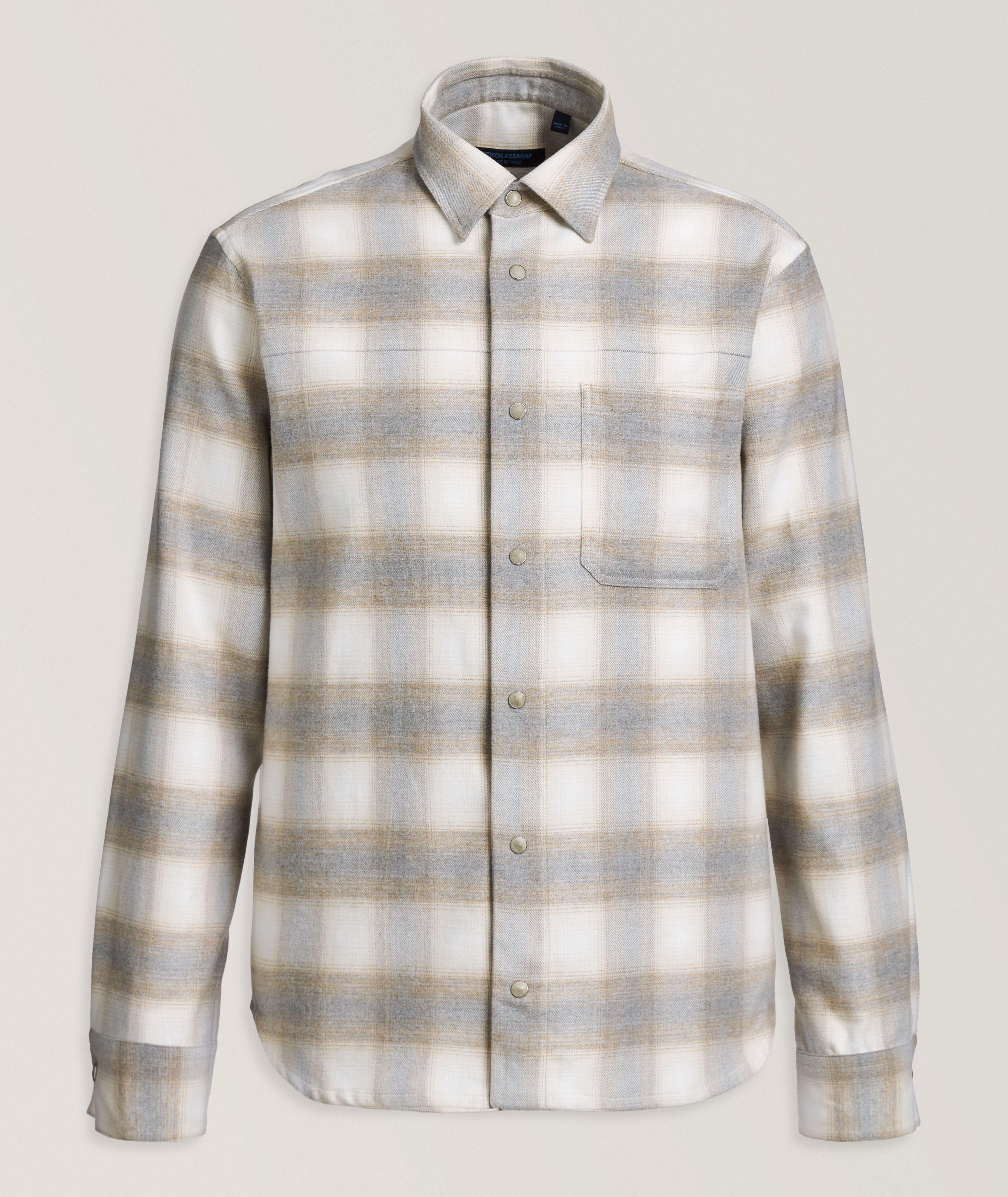 Mélange Plaid Cotton Overshirt image 0