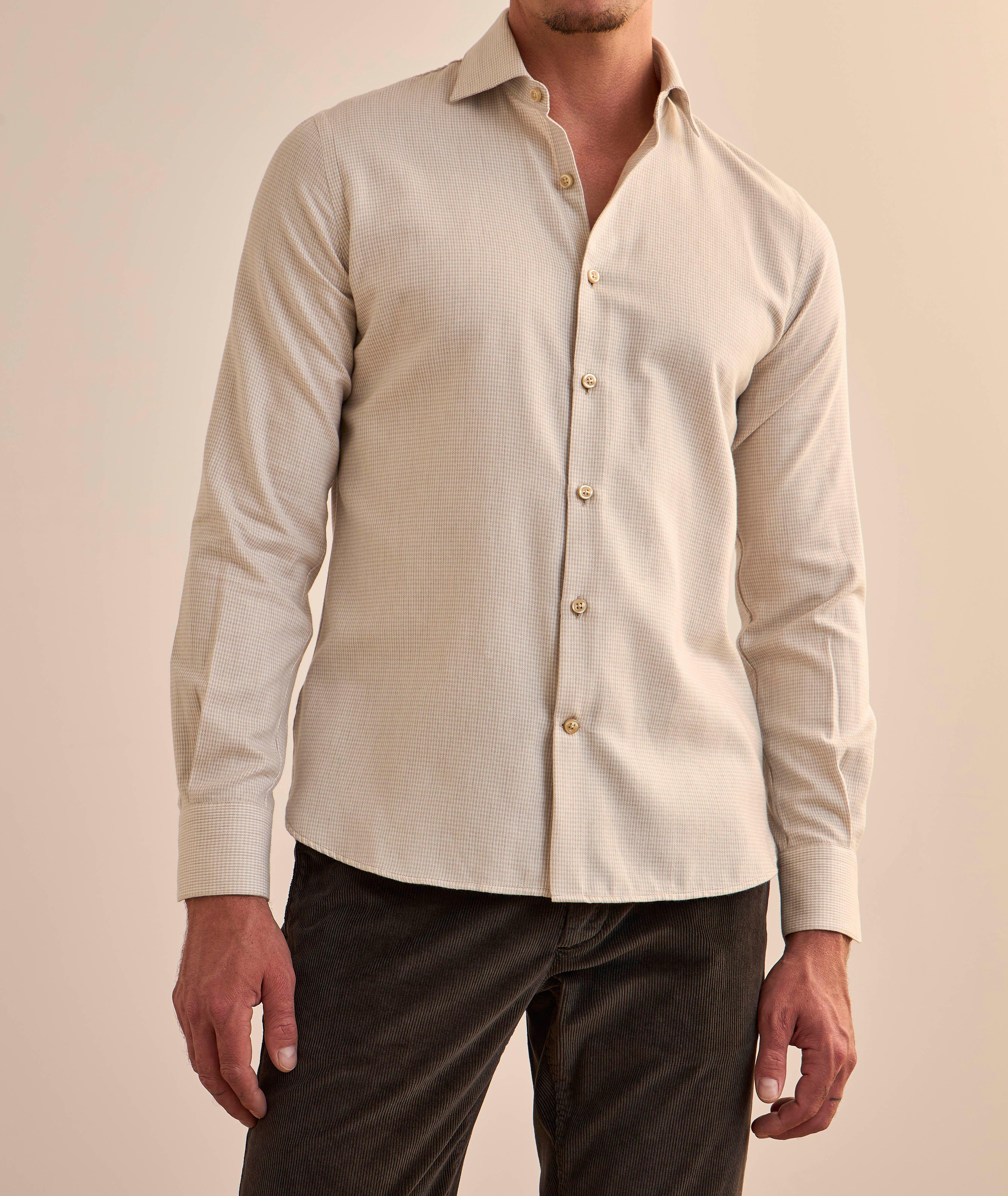 Chemise en coton et lyocell à motif pied-de-poule image 1