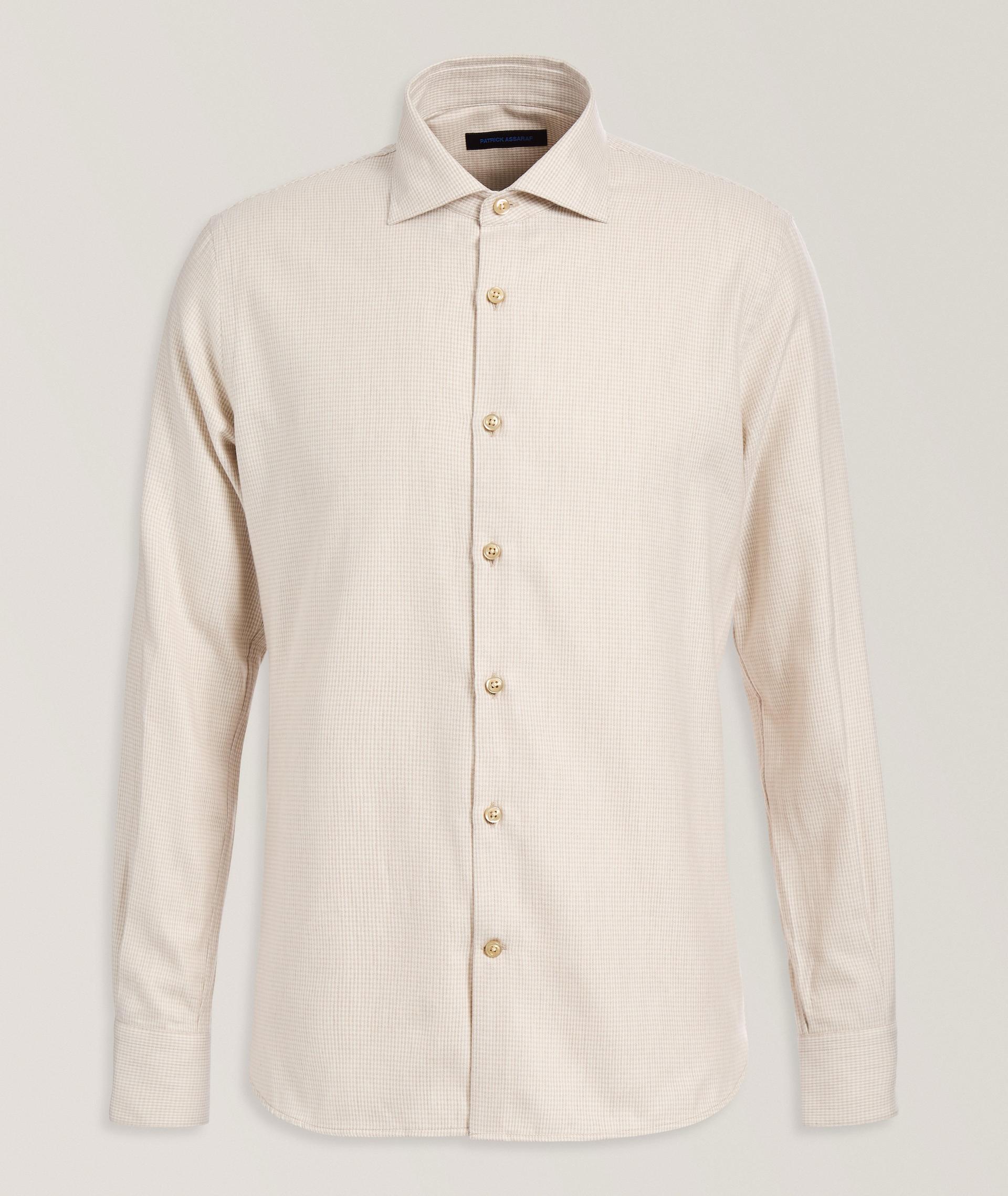 Chemise en coton et lyocell à motif pied-de-poule image 0